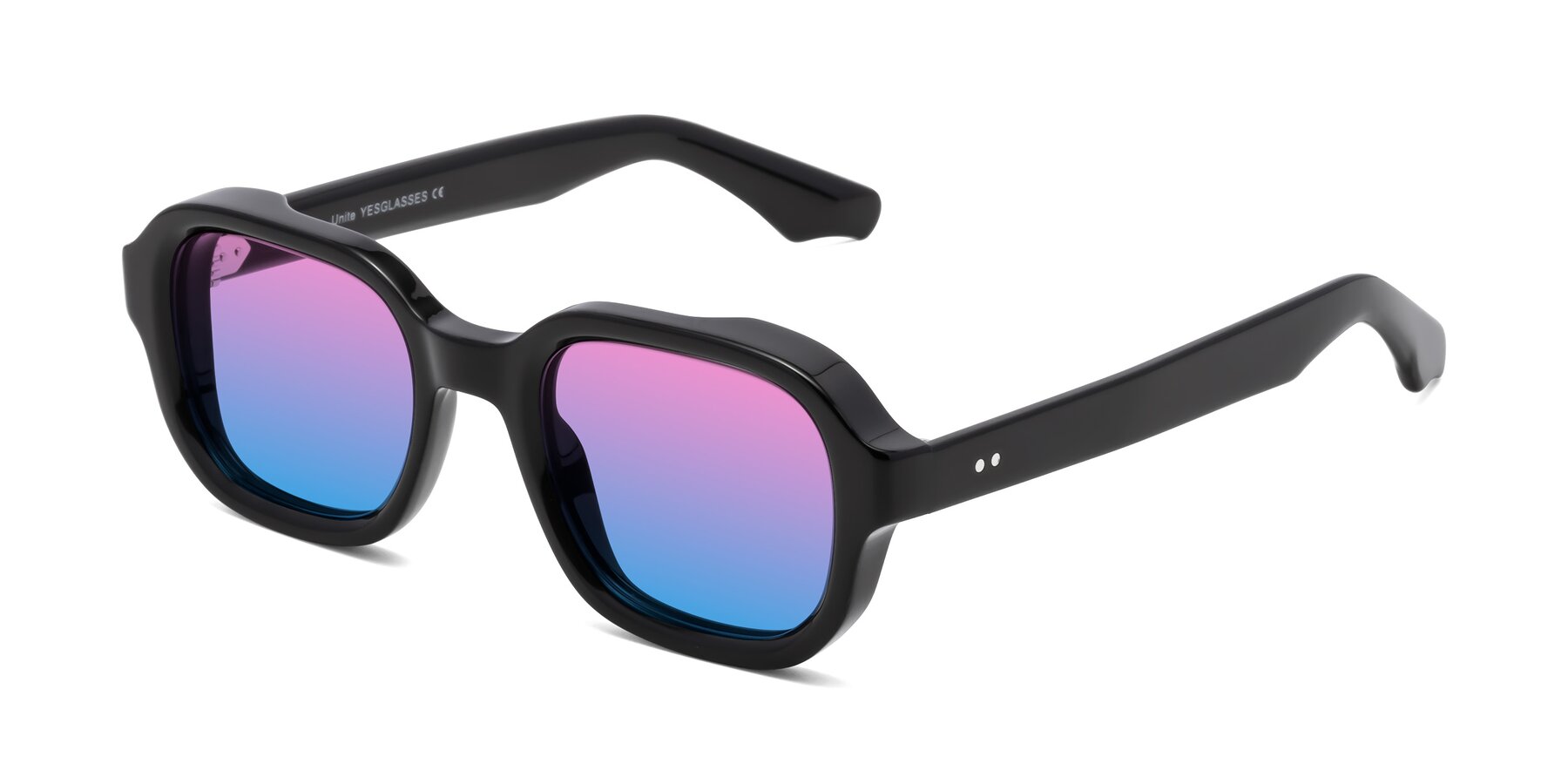 Angle of Unite in Black with Pink / Blue Gradient Lenses