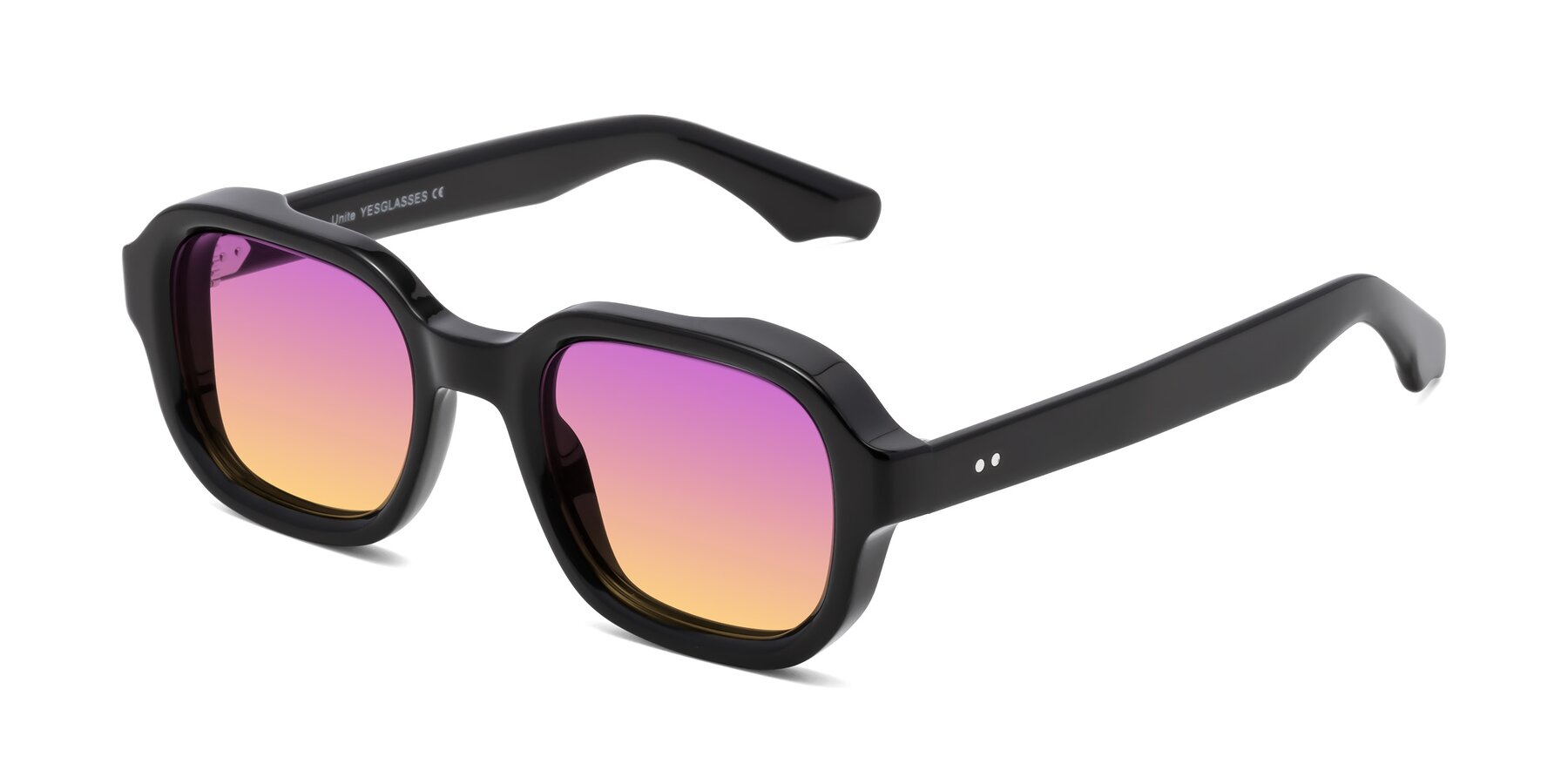 Angle of Unite in Black with Purple / Yellow Gradient Lenses