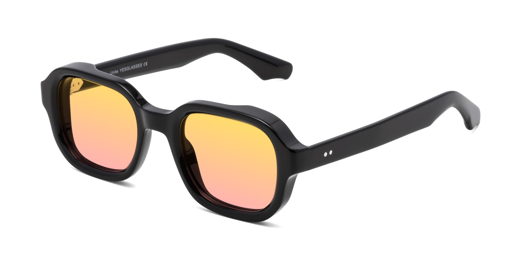 Angle of Unite in Black with Yellow / Pink Gradient Lenses