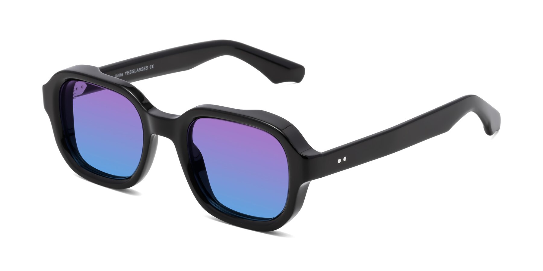 Angle of Unite in Black with Purple / Blue Gradient Lenses