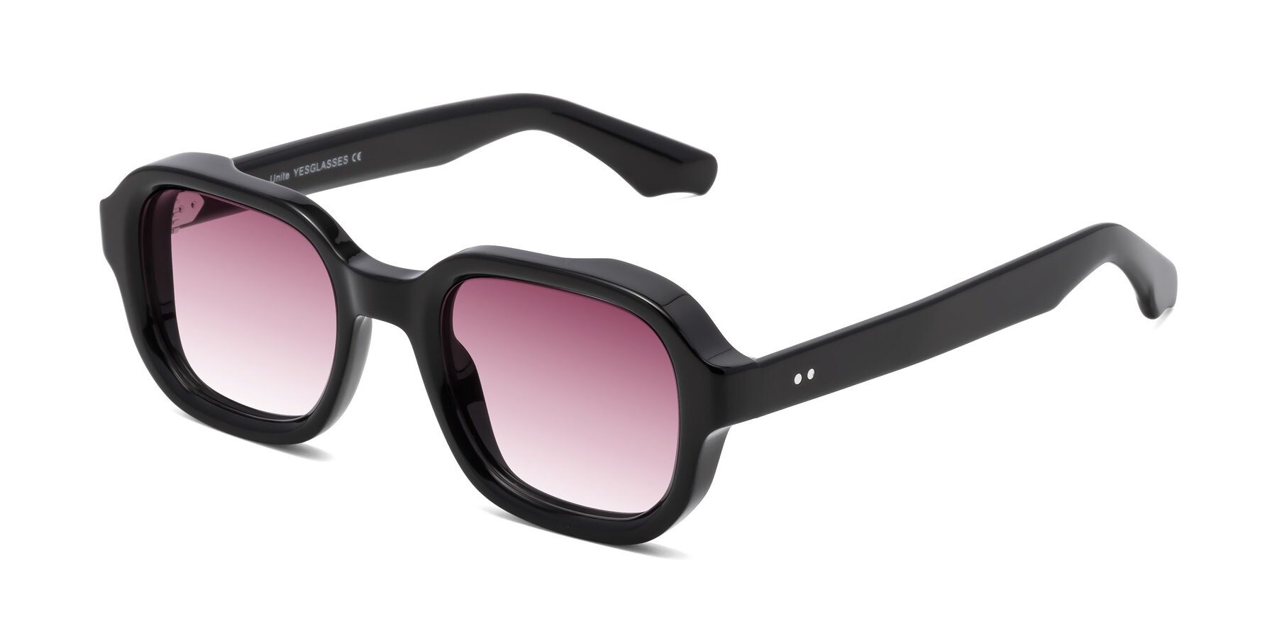 Angle of Unite in Black with Wine Gradient Lenses