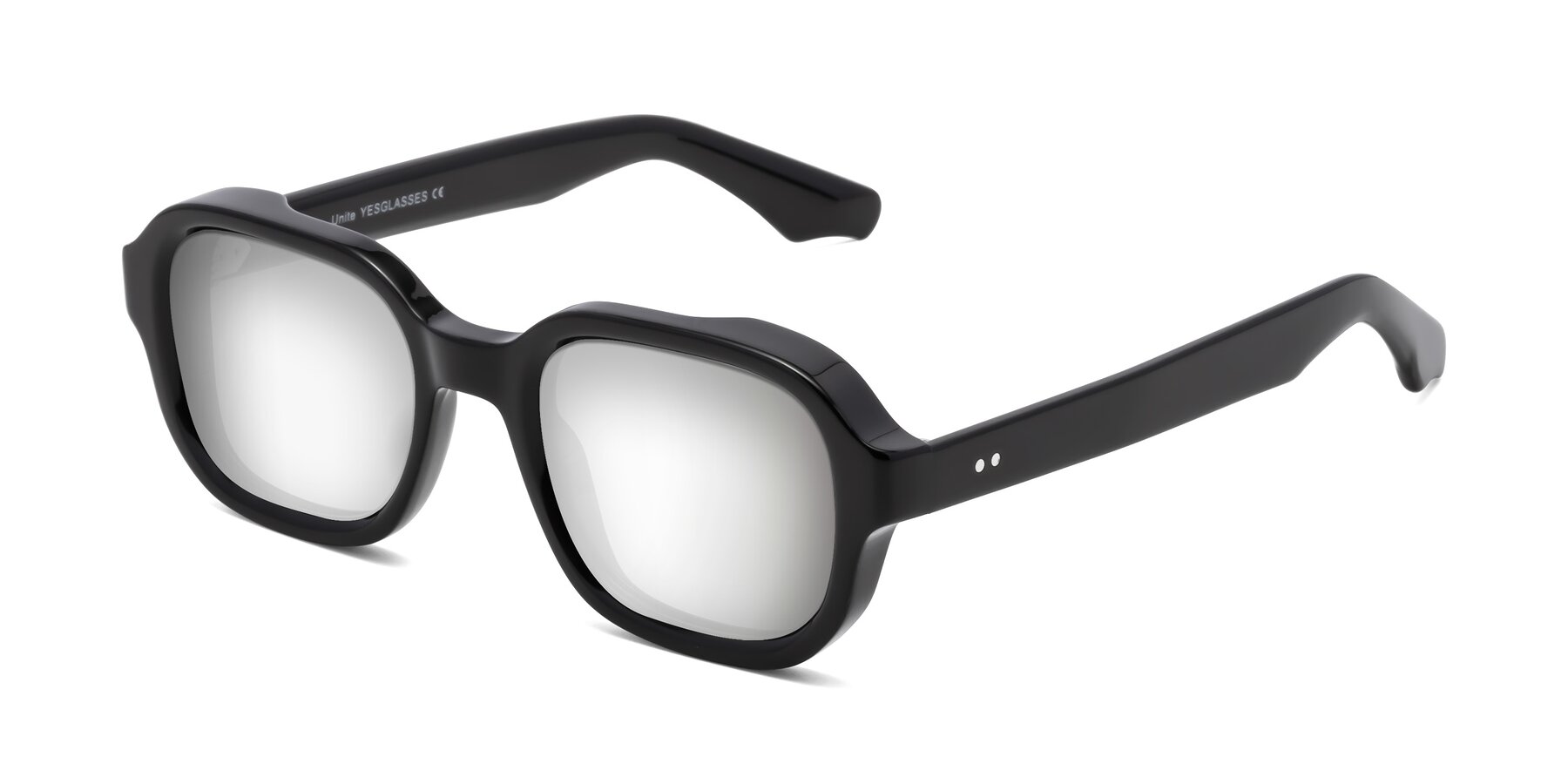 Angle of Unite in Black with Silver Mirrored Lenses