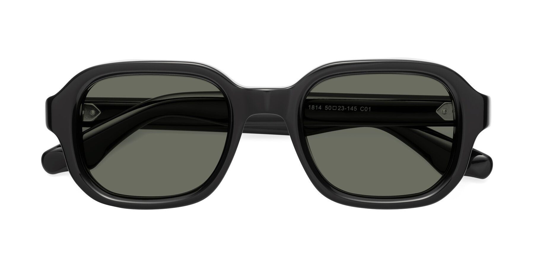 Folded Front of Unite in Black with Gray Polarized Lenses