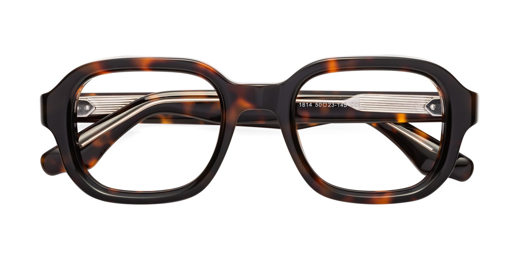Folded Front of Unite in Tortoise with Clear Blue Light Blocking Lenses