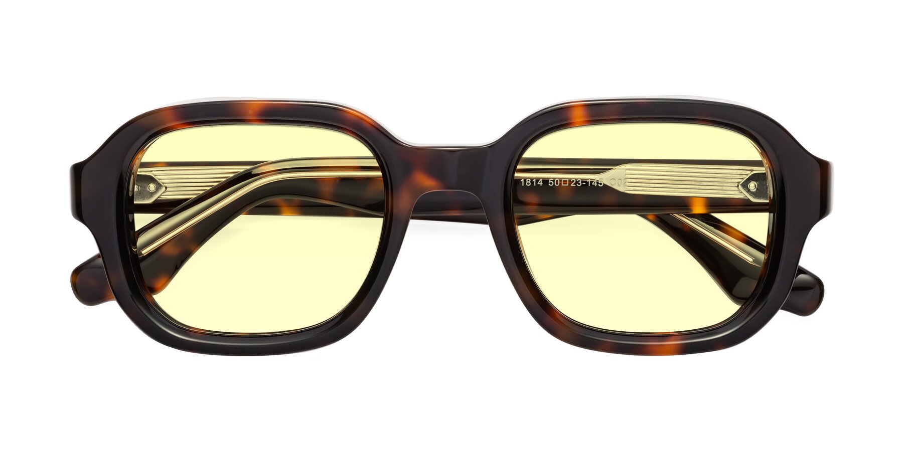 Folded Front of Unite in Tortoise with Light Yellow Tinted Lenses