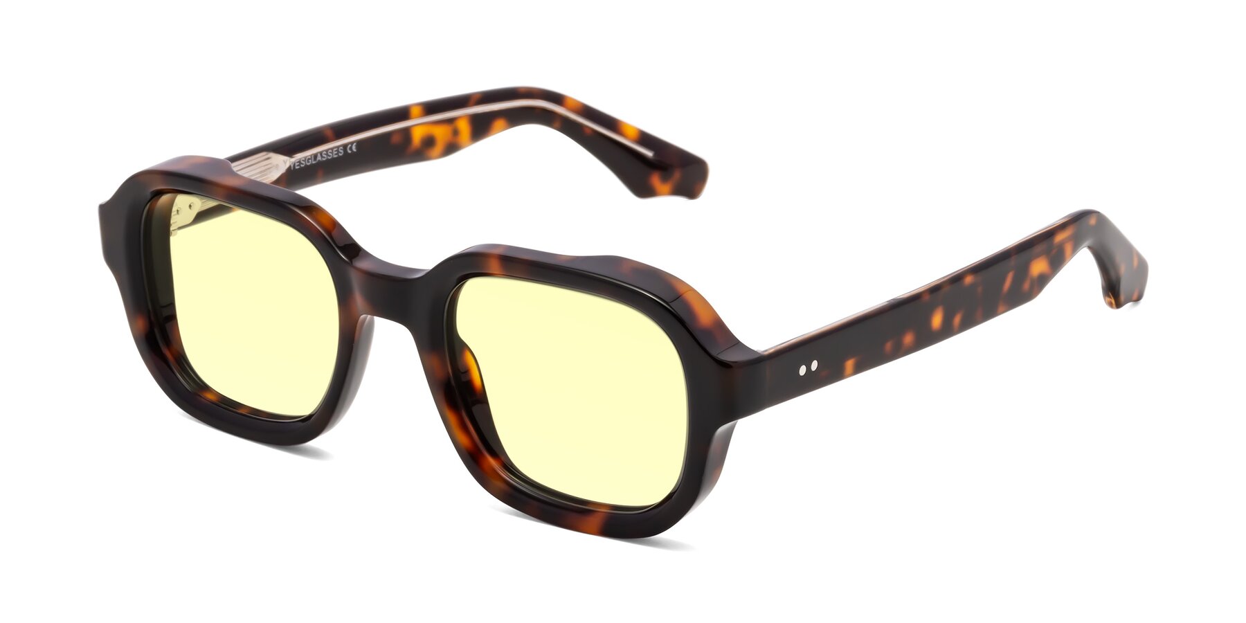 Angle of Unite in Tortoise with Light Yellow Tinted Lenses