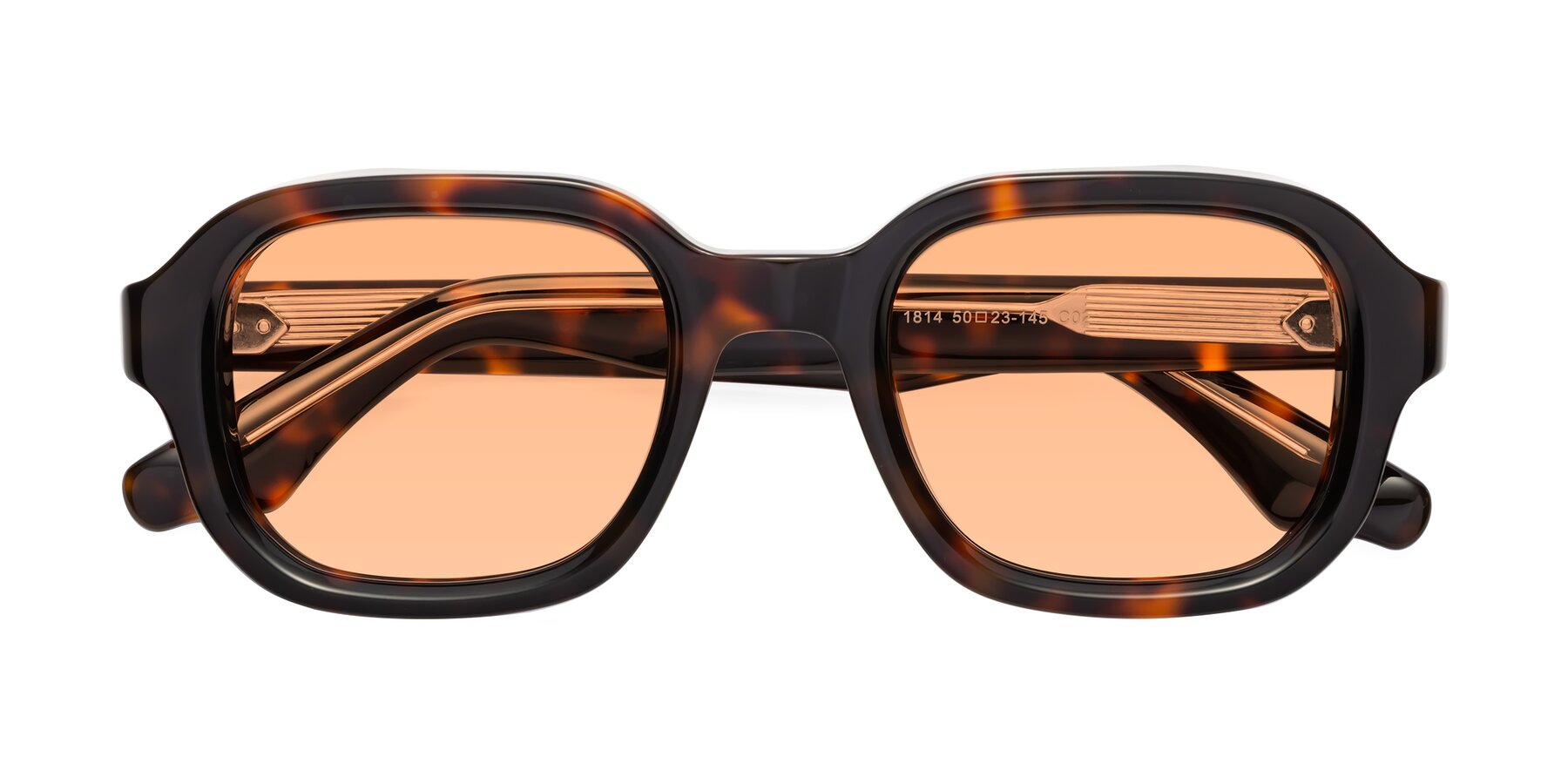 Folded Front of Unite in Tortoise with Light Orange Tinted Lenses