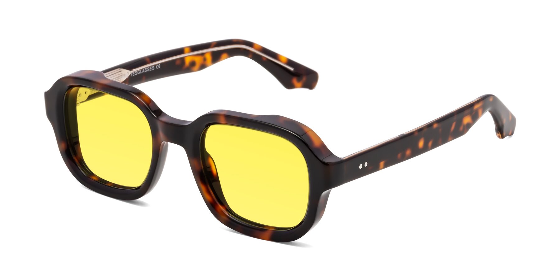 Angle of Unite in Tortoise with Medium Yellow Tinted Lenses