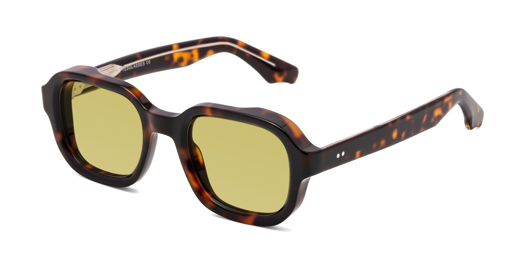Angle of Unite in Tortoise with Medium Champagne Tinted Lenses