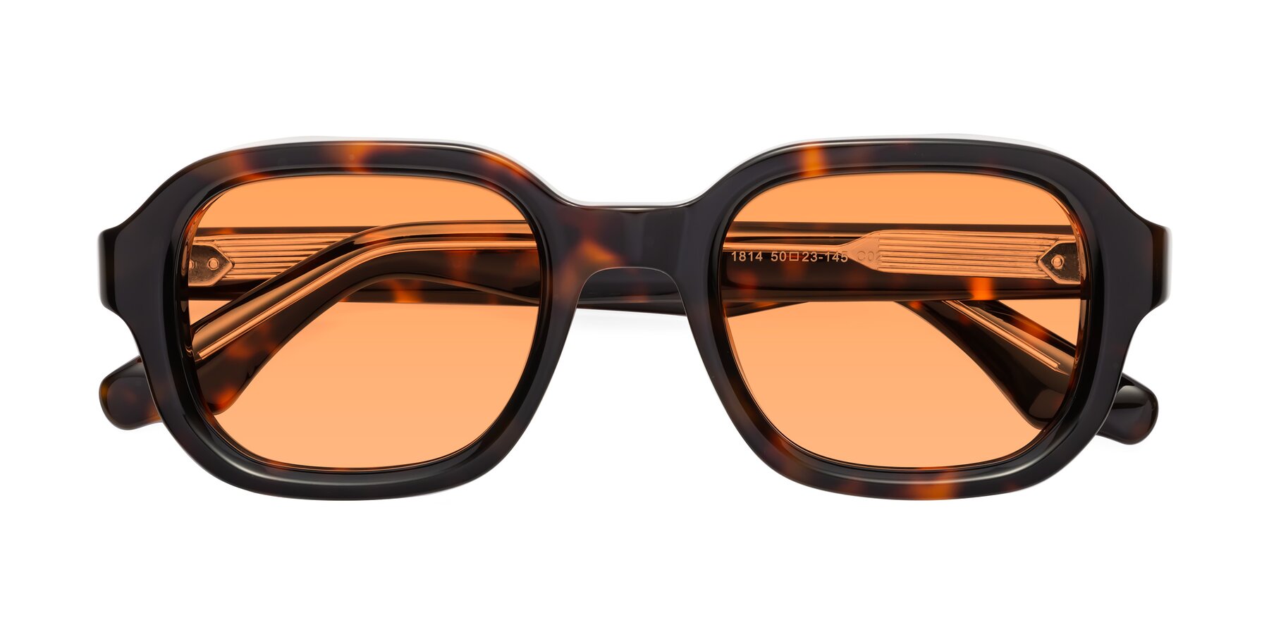 Folded Front of Unite in Tortoise with Medium Orange Tinted Lenses