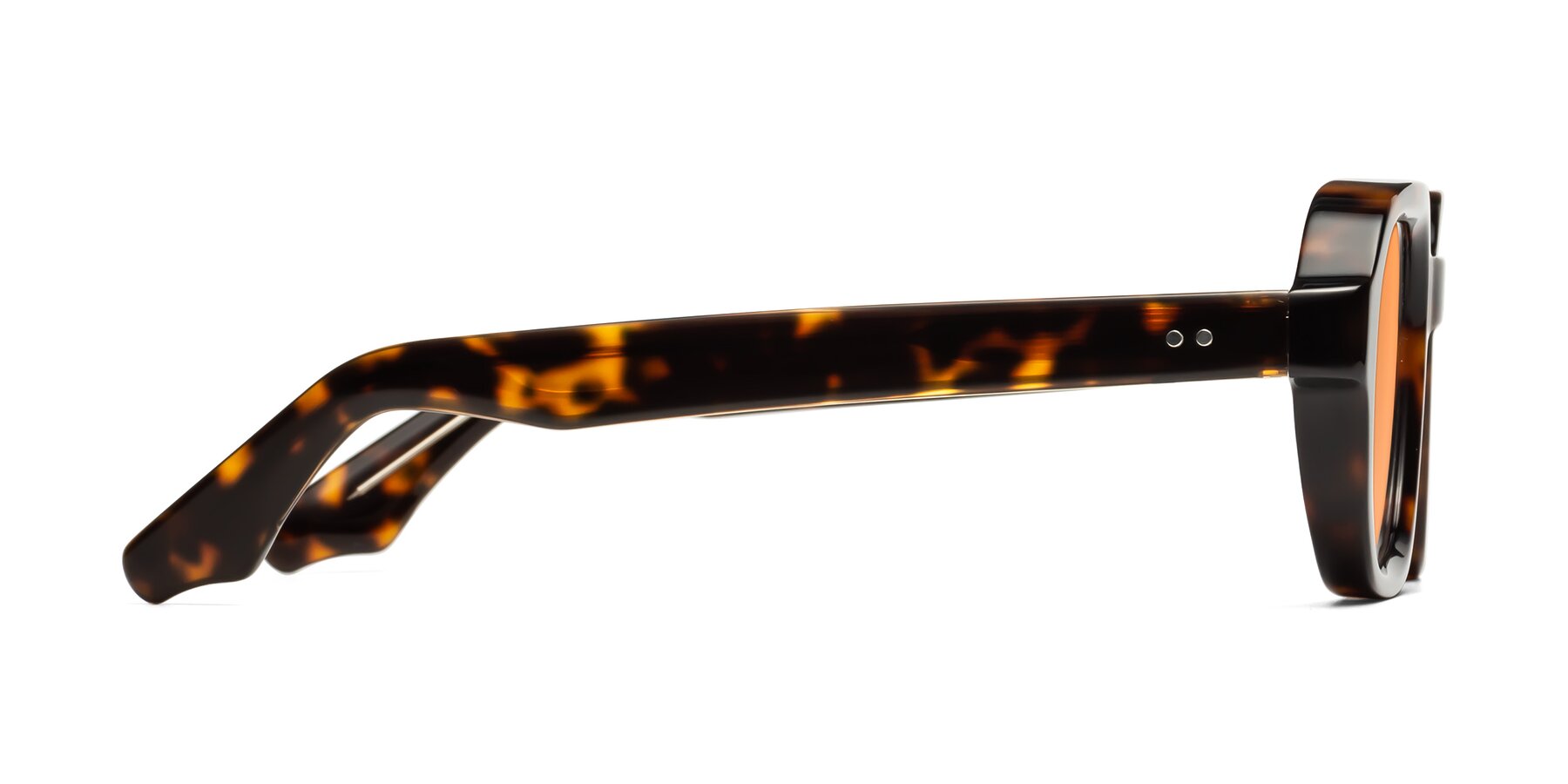 Side of Unite in Tortoise with Medium Orange Tinted Lenses