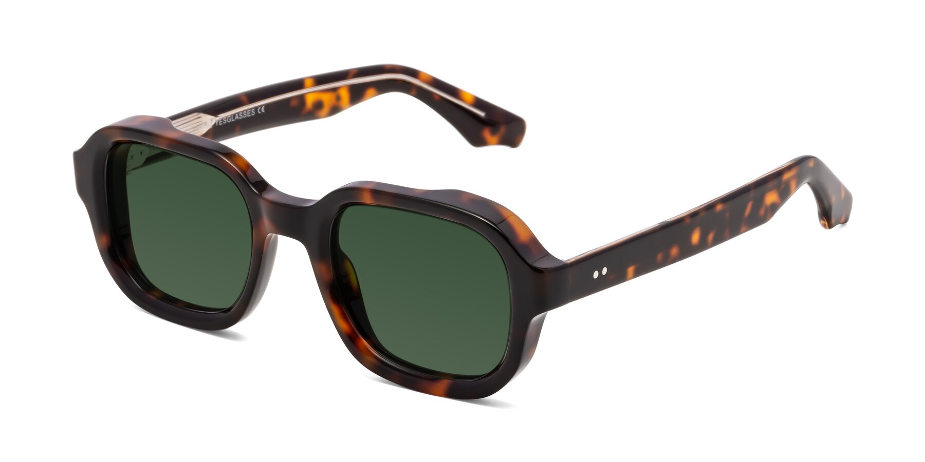 Angle of Unite in Tortoise with Green Tinted Lenses