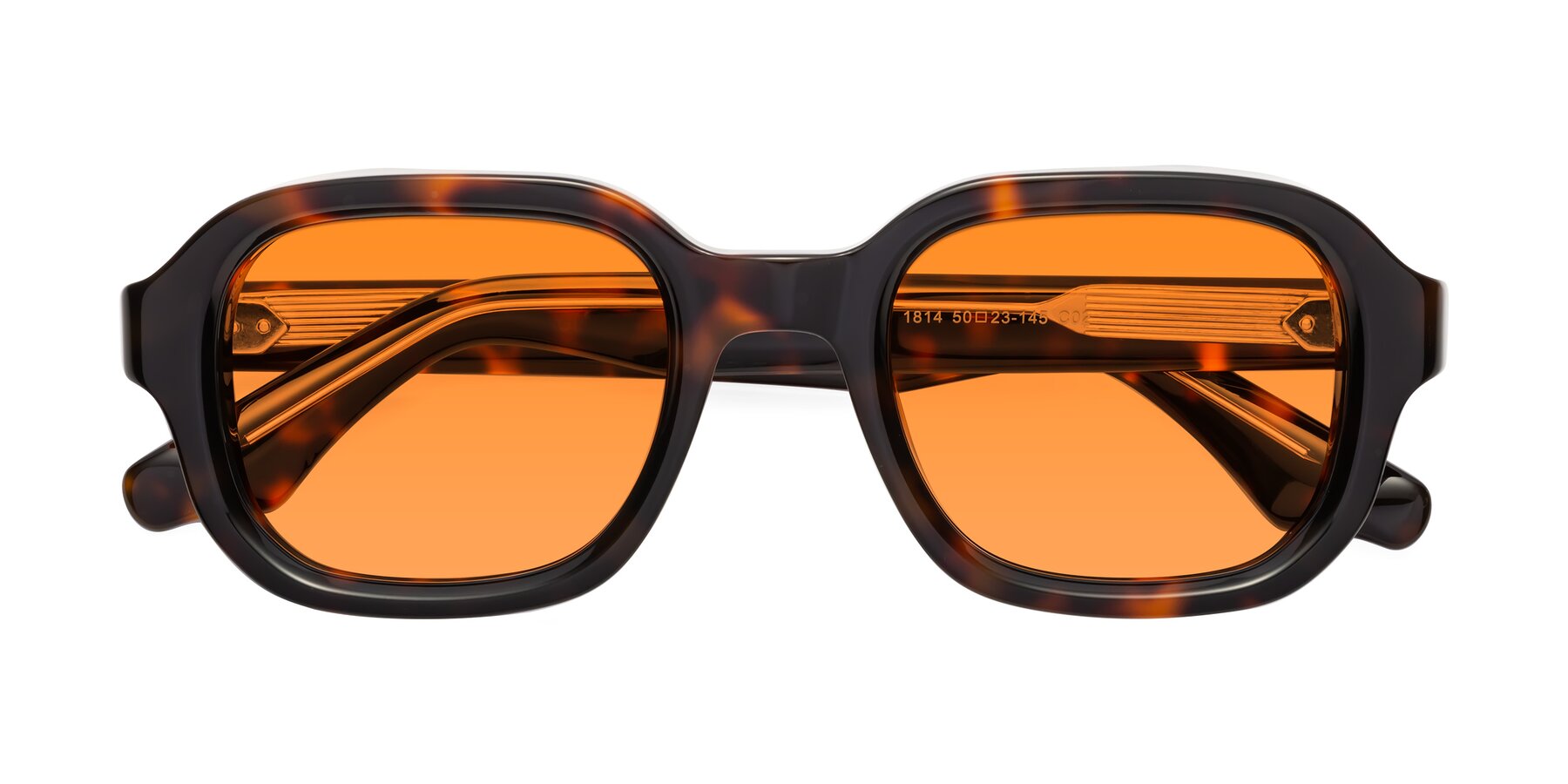Folded Front of Unite in Tortoise with Orange Tinted Lenses
