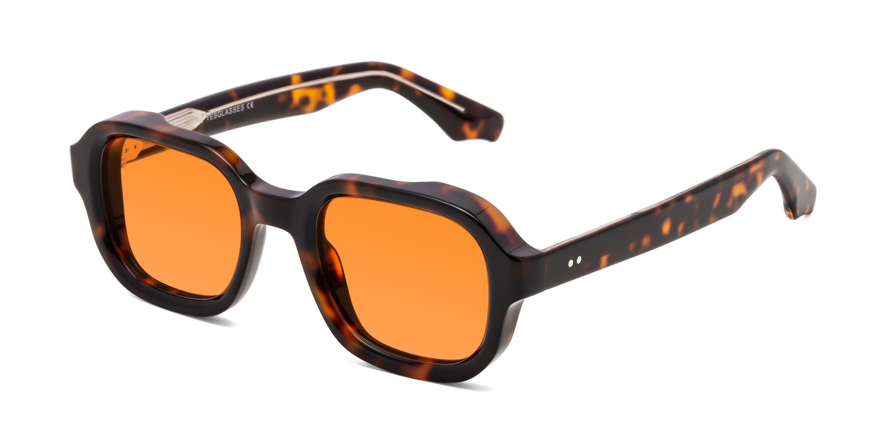Angle of Unite in Tortoise with Orange Tinted Lenses