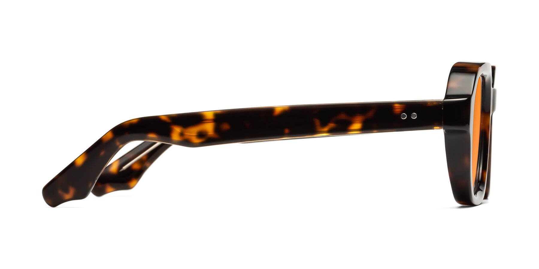 Side of Unite in Tortoise with Orange Tinted Lenses