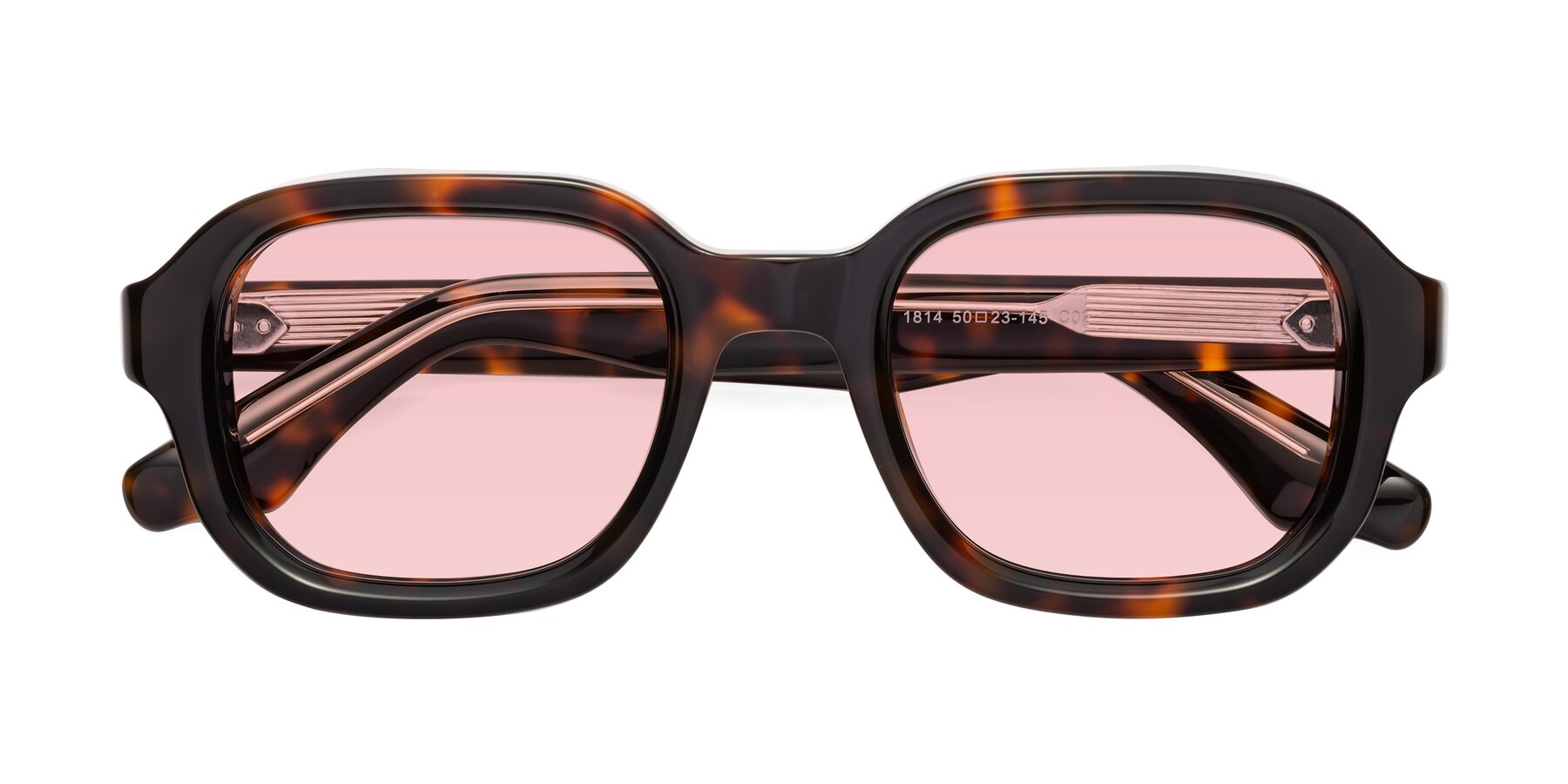 Folded Front of Unite in Tortoise with Light Garnet Tinted Lenses