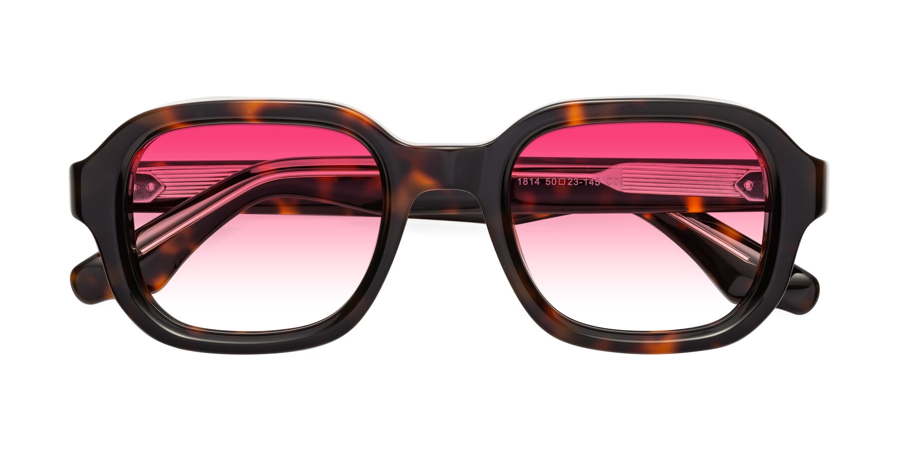 Folded Front of Unite in Tortoise with Pink Gradient Lenses