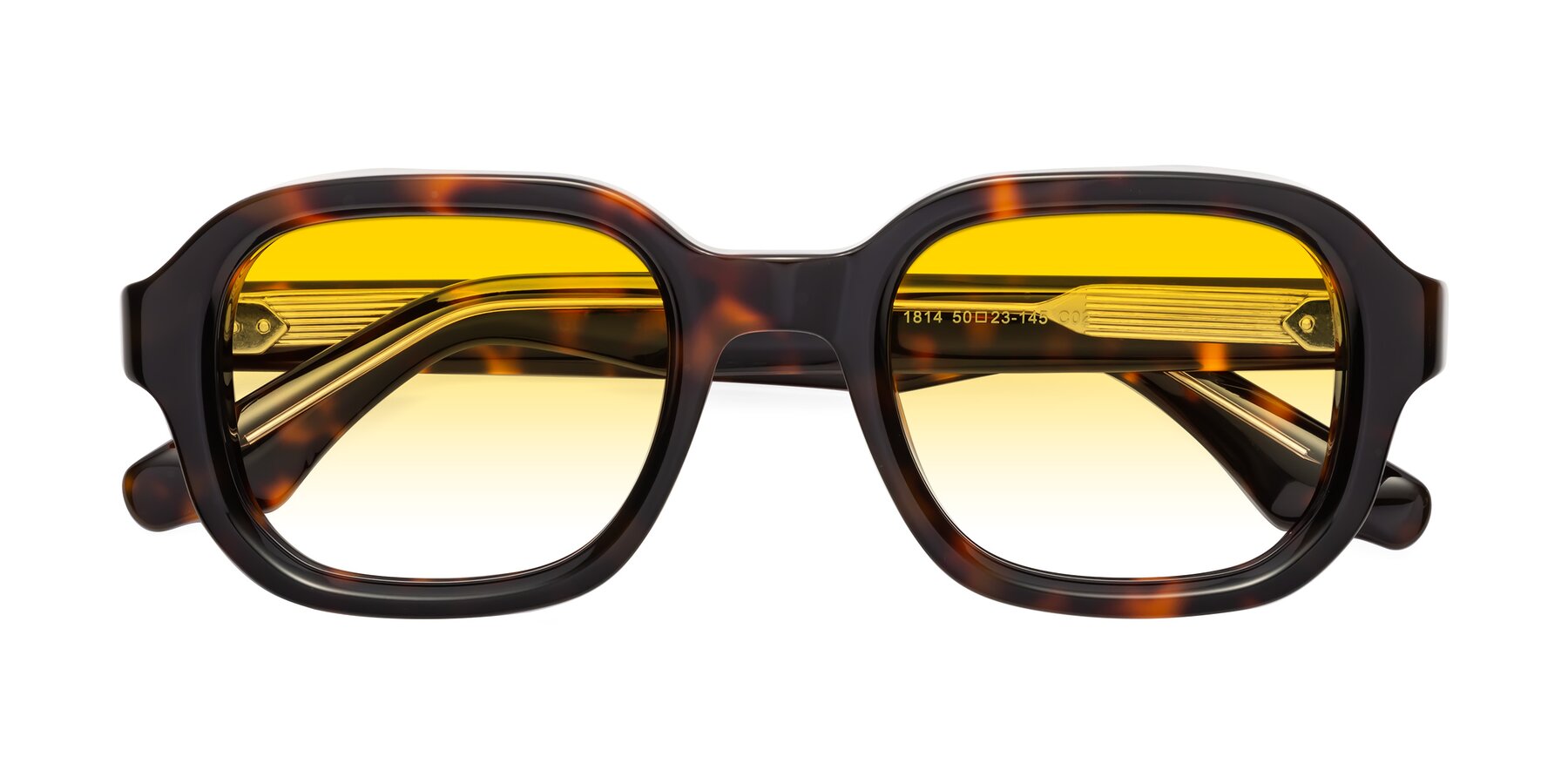 Folded Front of Unite in Tortoise with Yellow Gradient Lenses