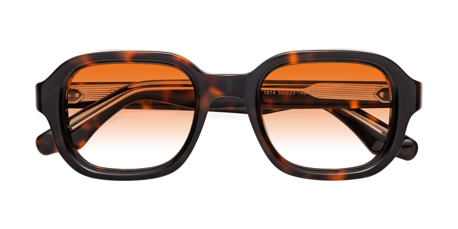 Folded Front of Unite in Tortoise with Orange Gradient Lenses