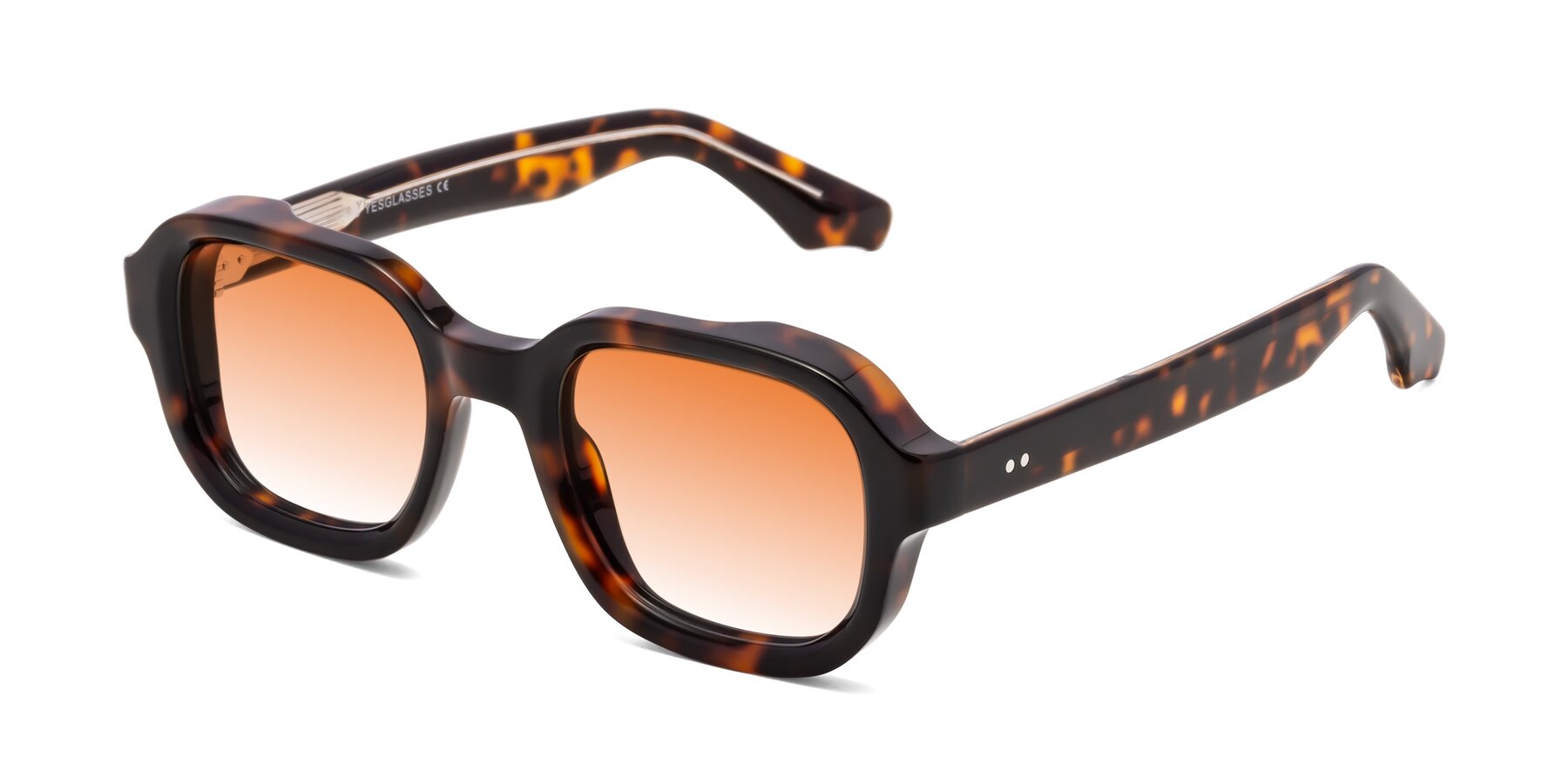 Angle of Unite in Tortoise with Orange Gradient Lenses