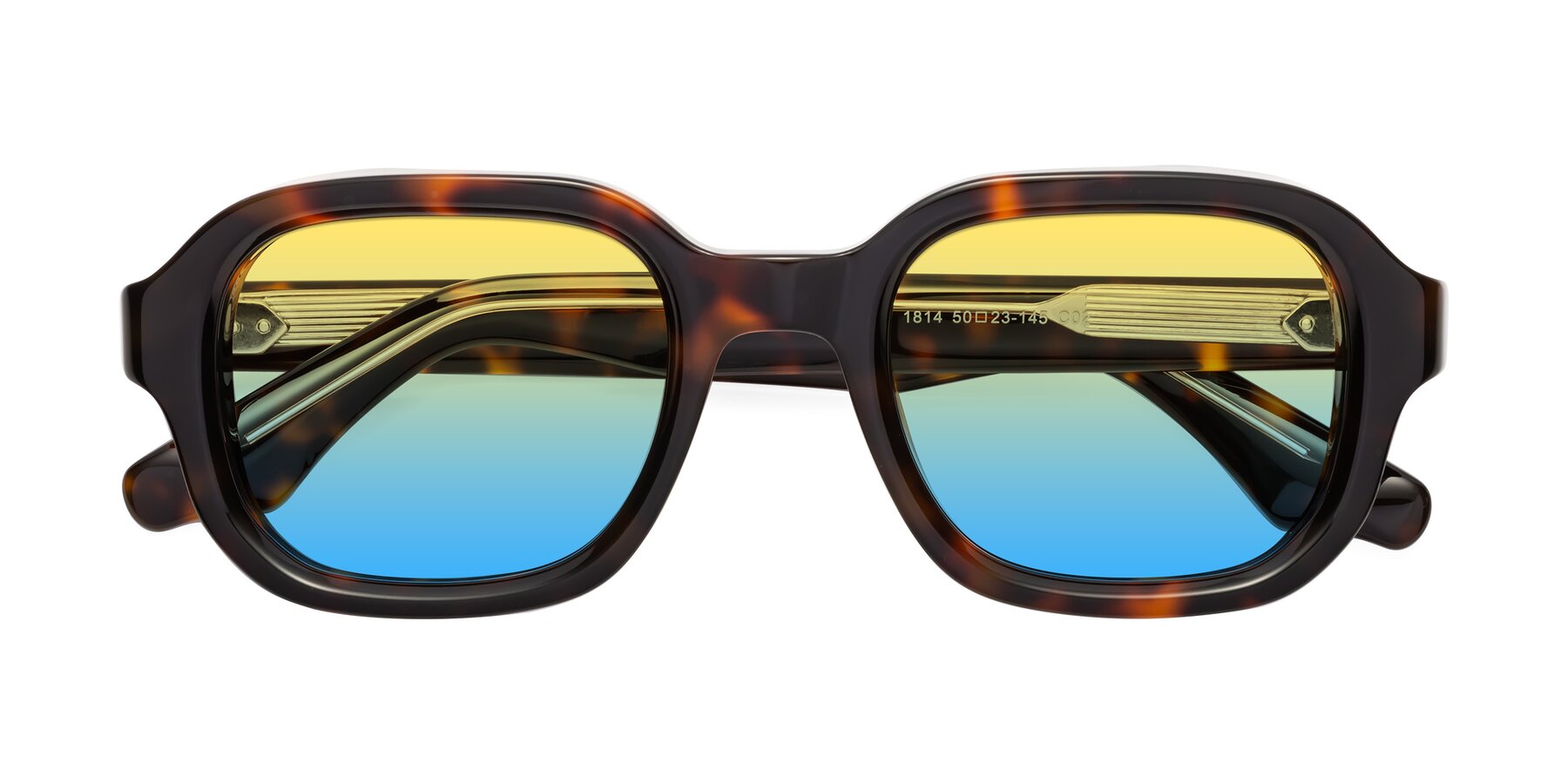 Folded Front of Unite in Tortoise with Yellow / Blue Gradient Lenses