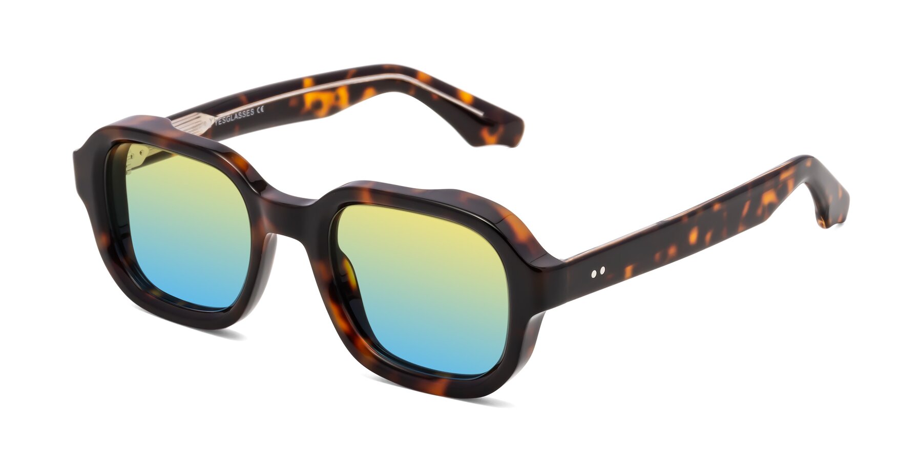 Angle of Unite in Tortoise with Yellow / Blue Gradient Lenses
