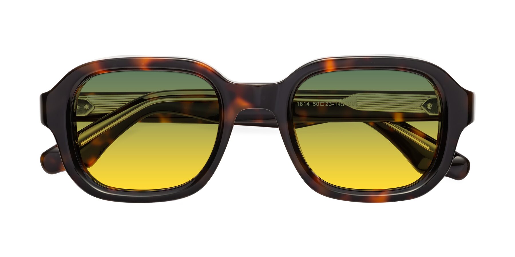 Folded Front of Unite in Tortoise with Green / Yellow Gradient Lenses