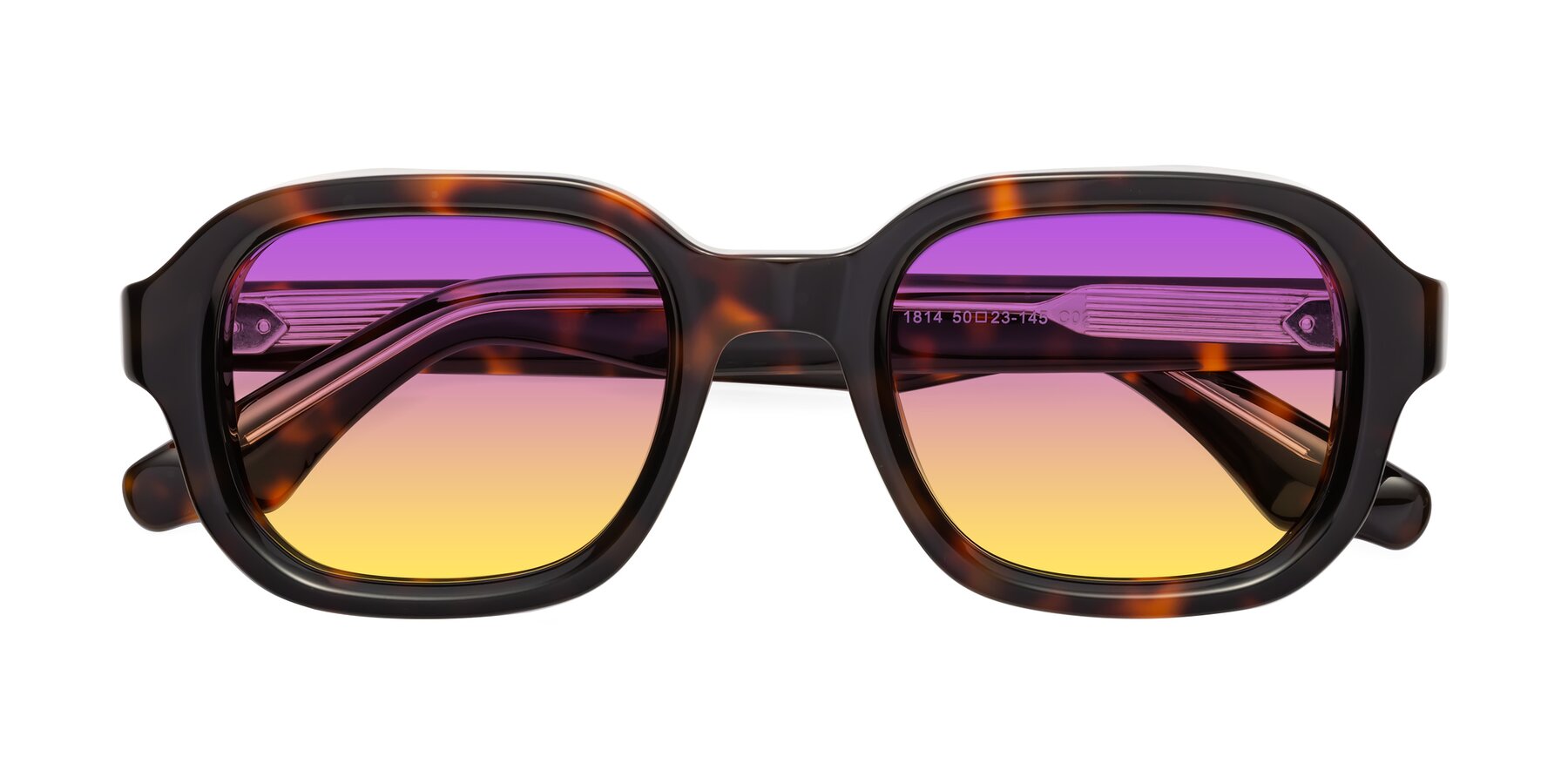 Folded Front of Unite in Tortoise with Purple / Yellow Gradient Lenses