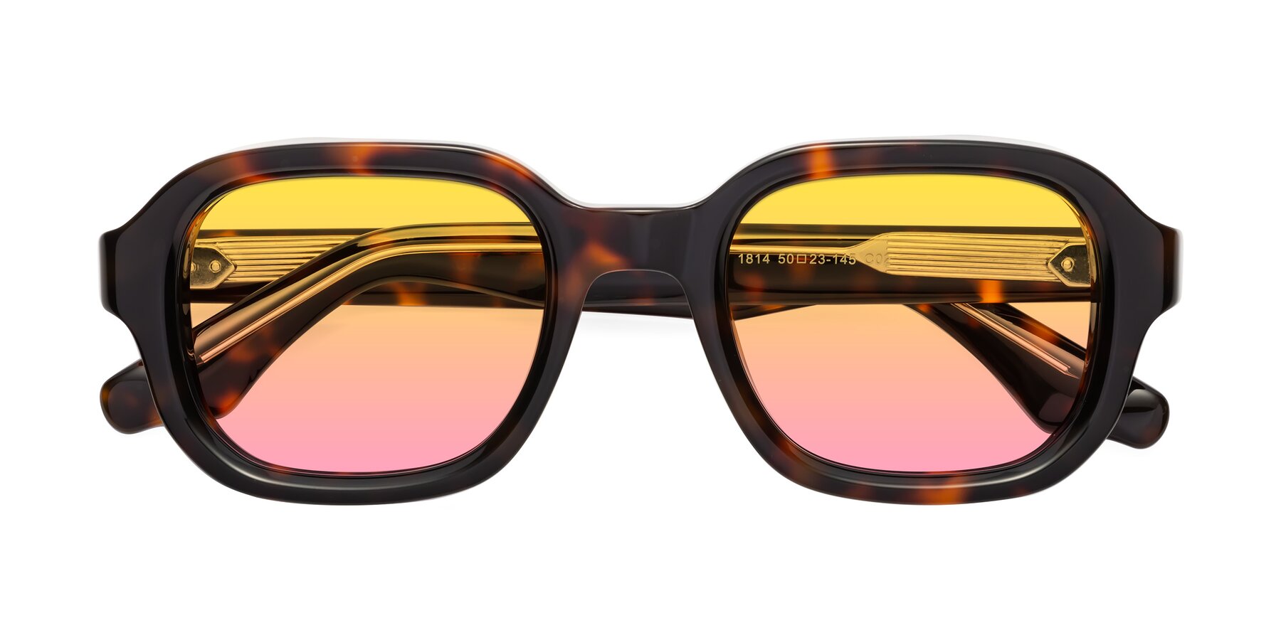 Folded Front of Unite in Tortoise with Yellow / Pink Gradient Lenses