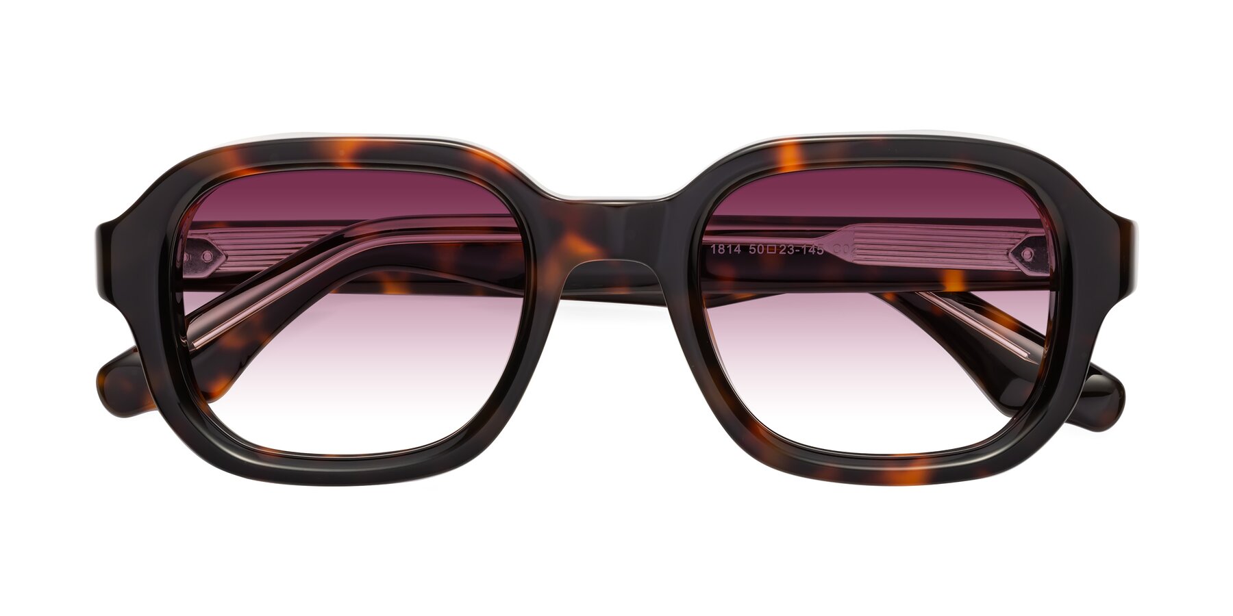 Folded Front of Unite in Tortoise with Wine Gradient Lenses