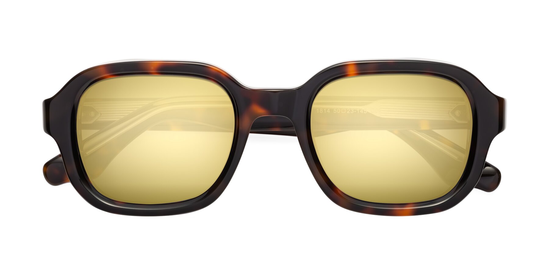 Folded Front of Unite in Tortoise with Gold Mirrored Lenses