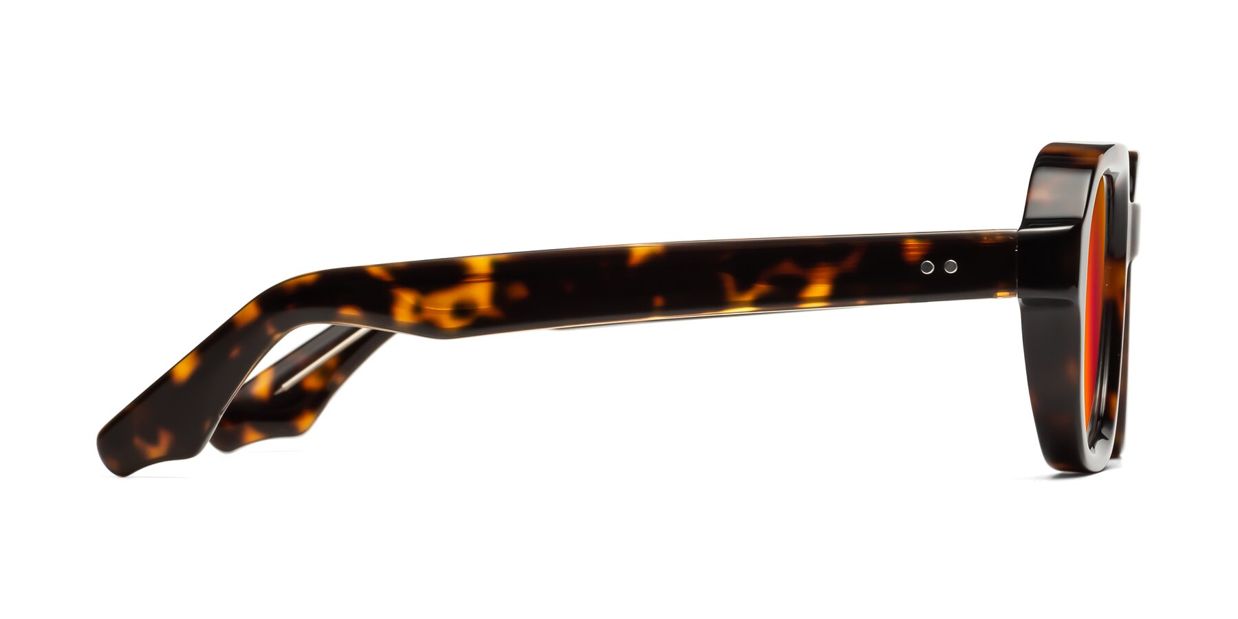 Side of Unite in Tortoise with Red Gold Mirrored Lenses