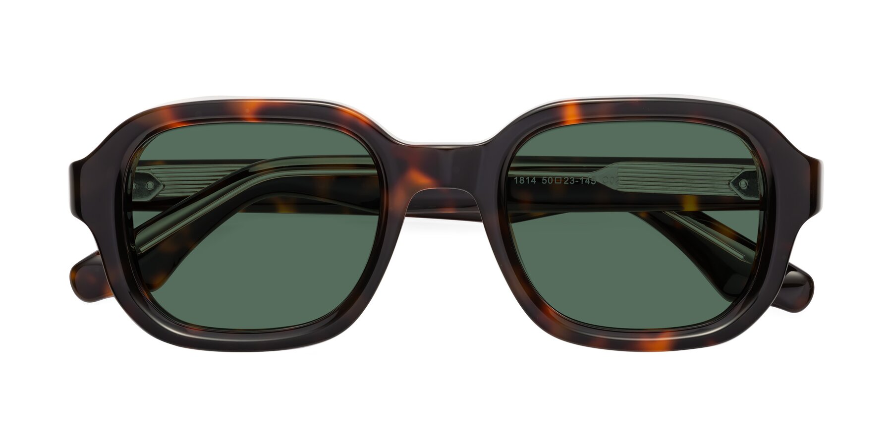Folded Front of Unite in Tortoise with Green Polarized Lenses