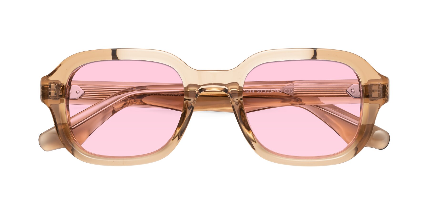 Folded Front of Unite in Amber with Light Pink Tinted Lenses