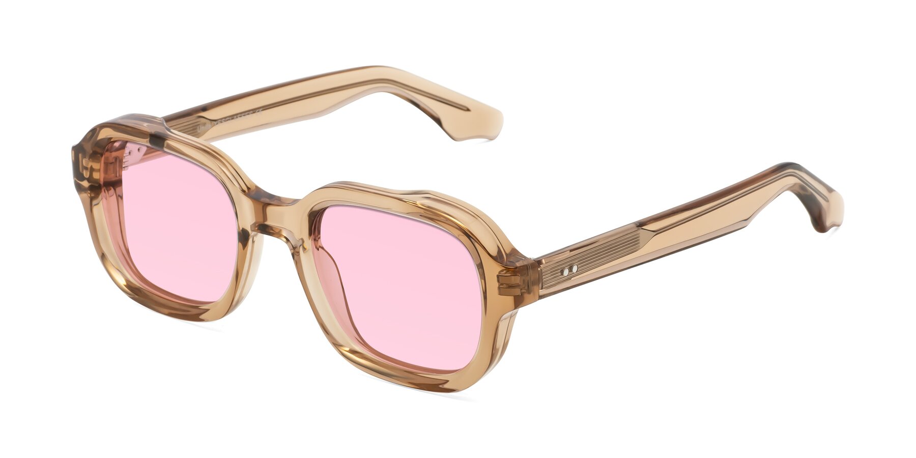 Angle of Unite in Amber with Light Pink Tinted Lenses