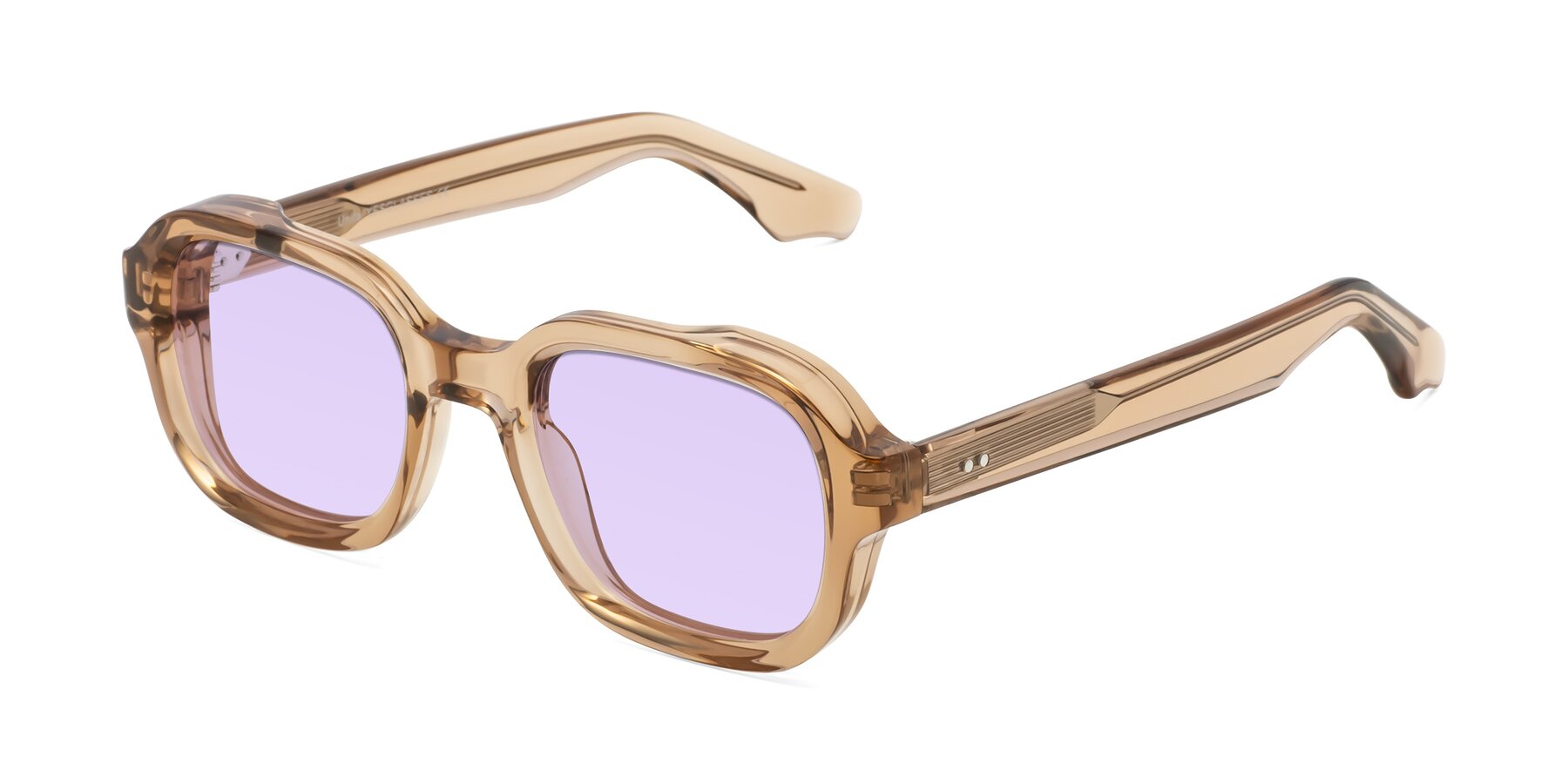 Angle of Unite in Amber with Light Purple Tinted Lenses