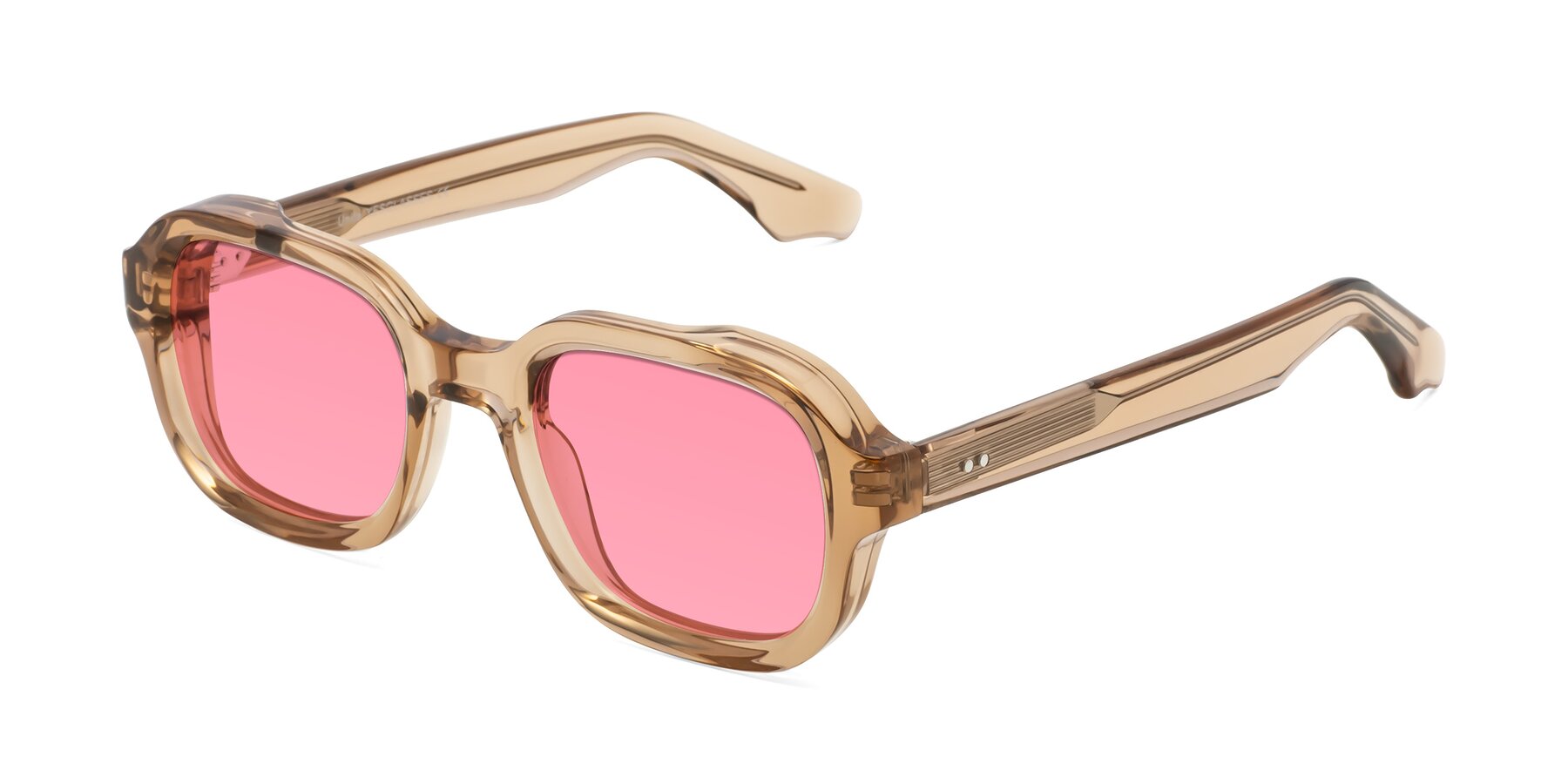Angle of Unite in Amber with Pink Tinted Lenses