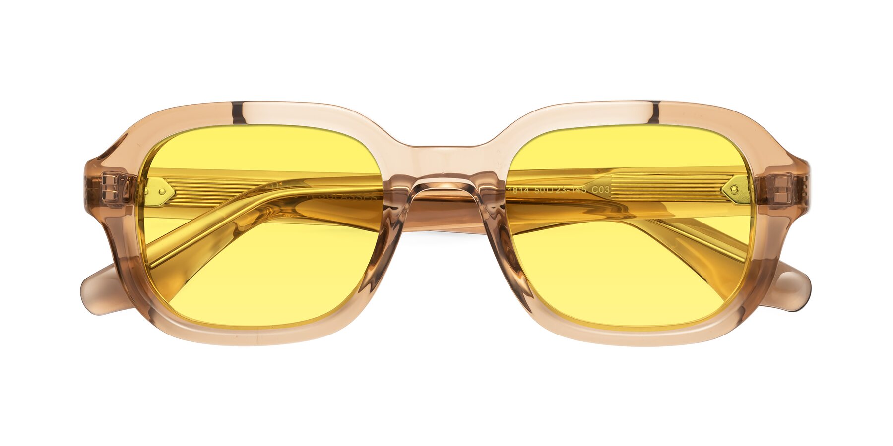 Folded Front of Unite in Amber with Medium Yellow Tinted Lenses