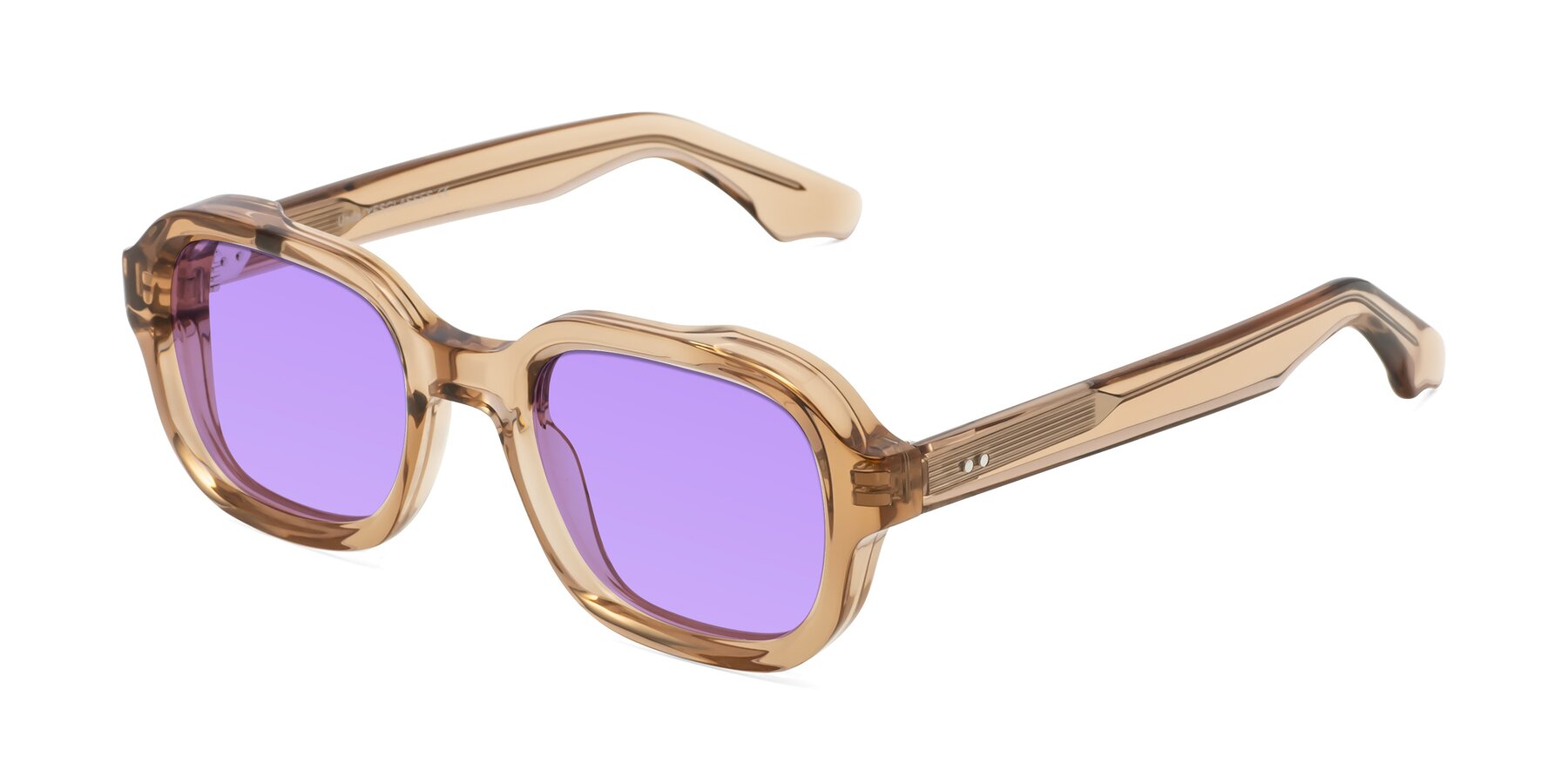 Angle of Unite in Amber with Medium Purple Tinted Lenses