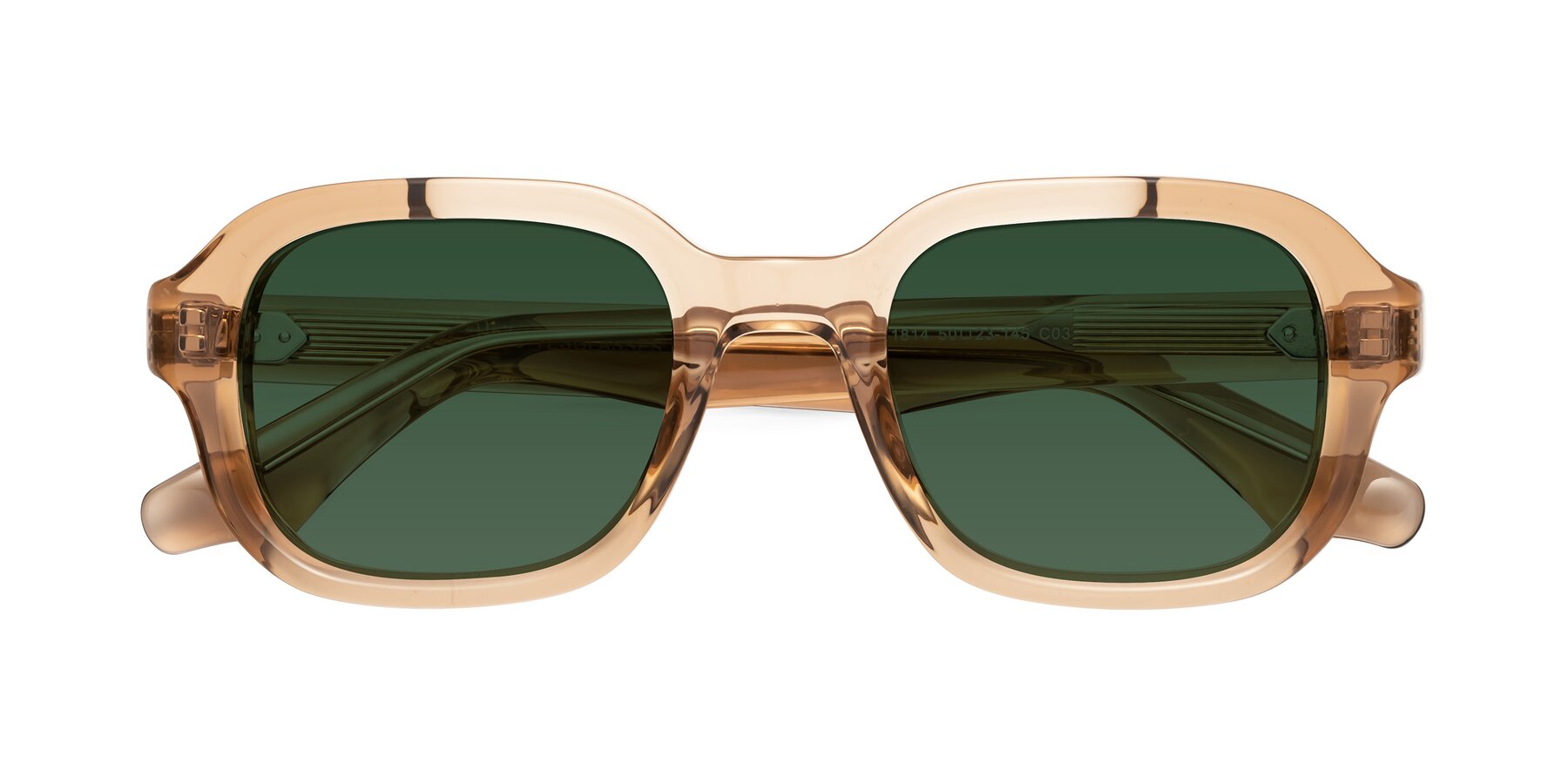 Folded Front of Unite in Amber with Green Tinted Lenses