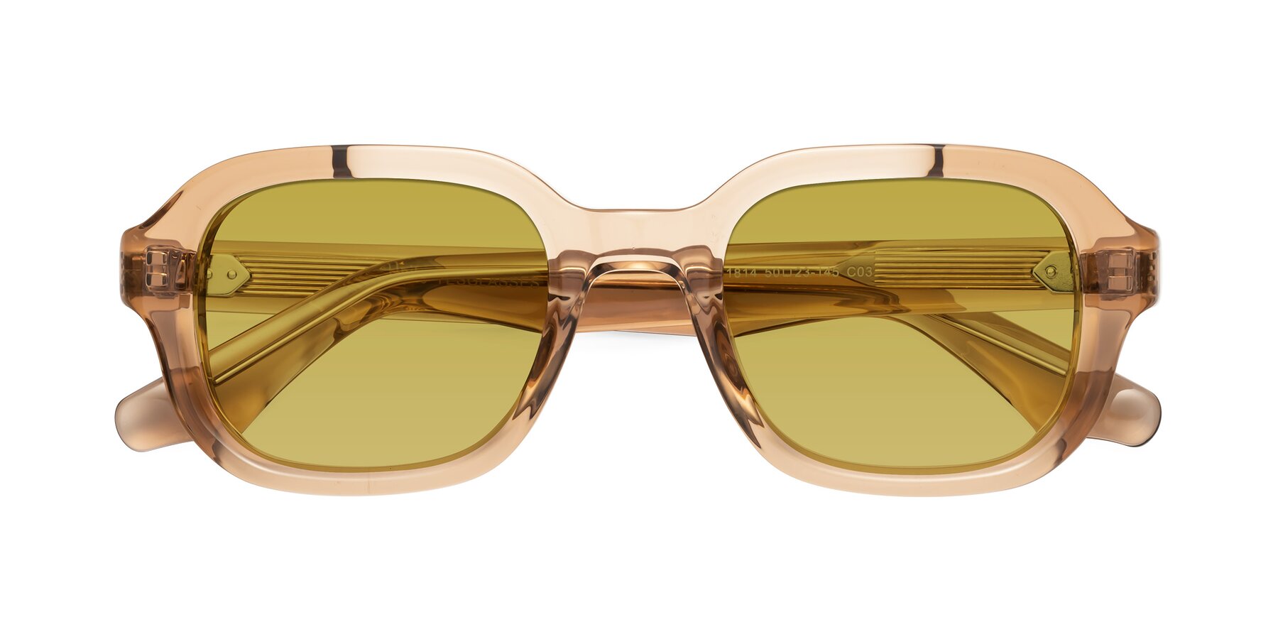 Folded Front of Unite in Amber with Champagne Tinted Lenses