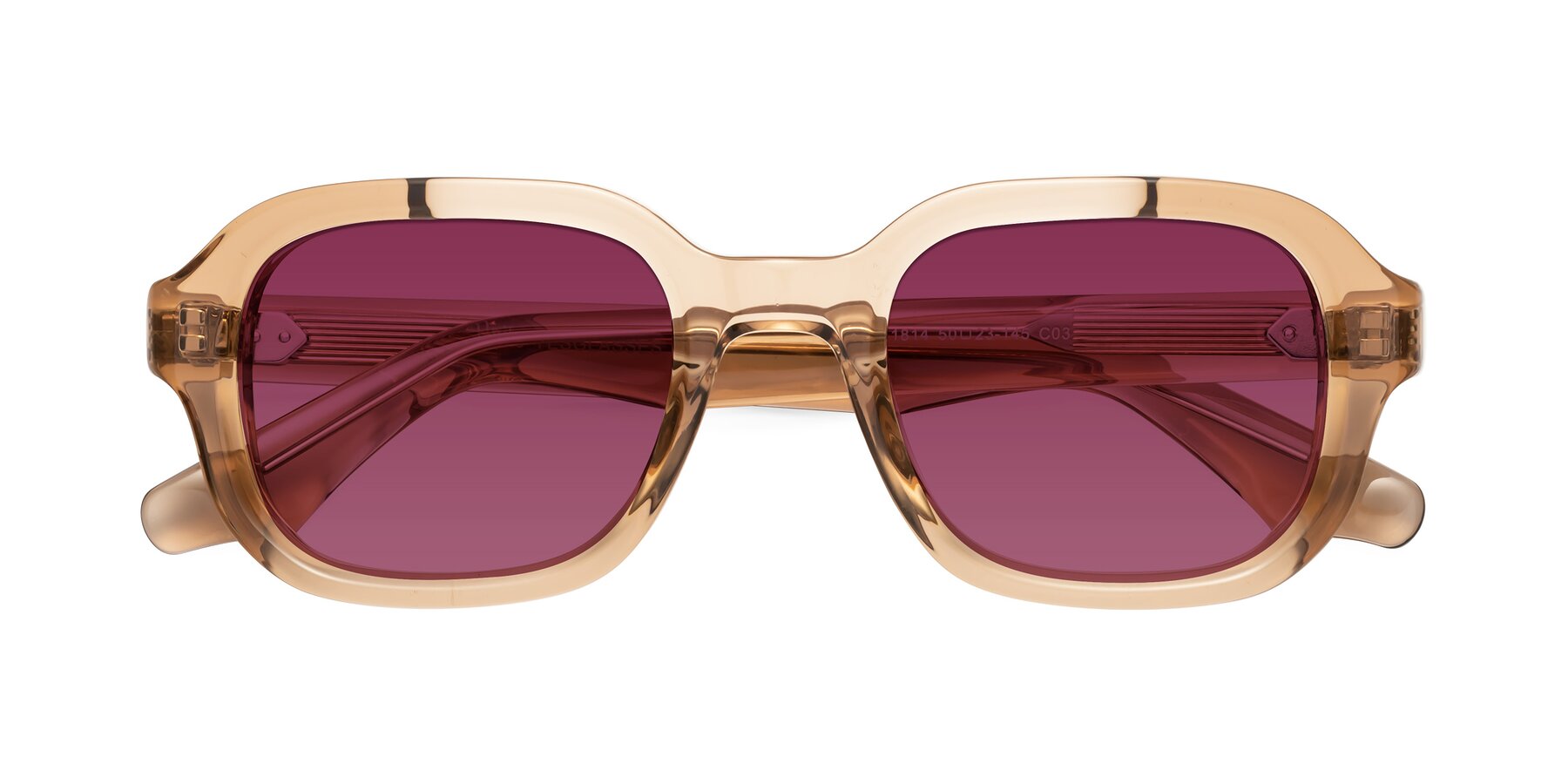 Folded Front of Unite in Amber with Wine Tinted Lenses