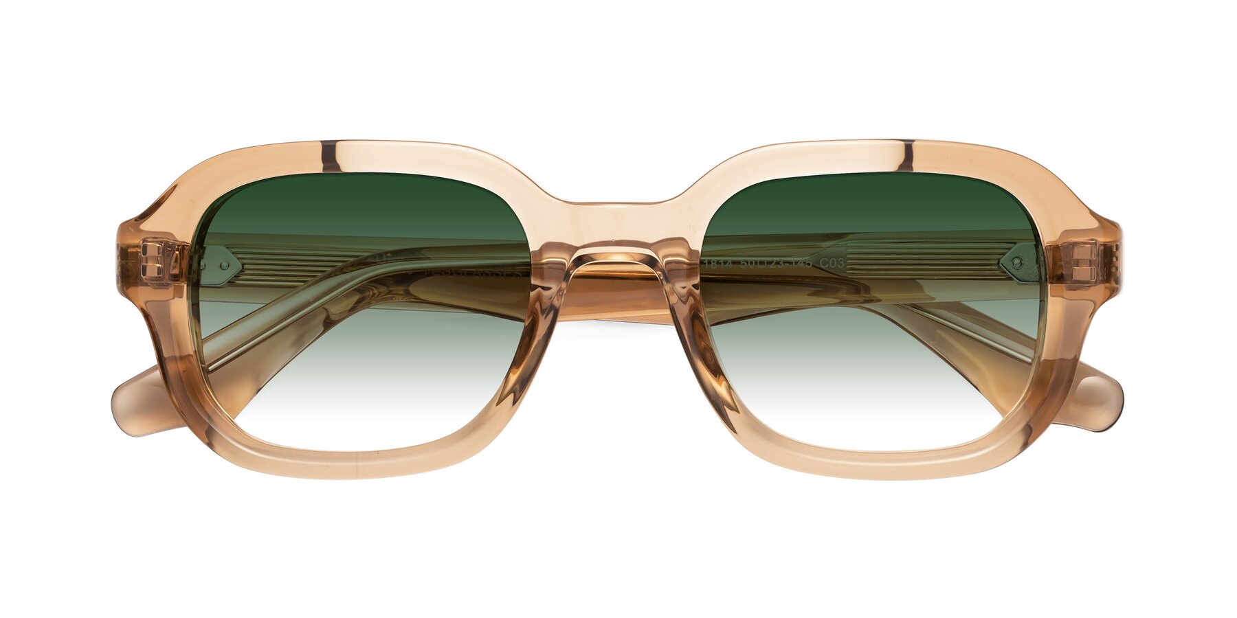 Folded Front of Unite in Amber with Green Gradient Lenses