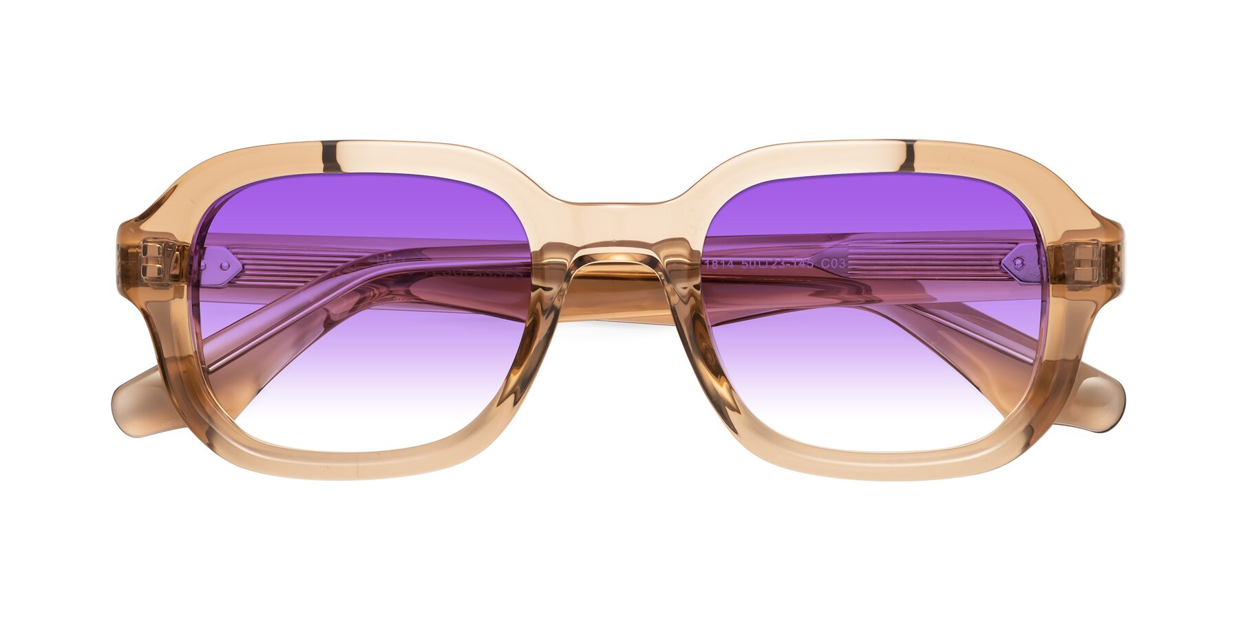 Folded Front of Unite in Amber with Purple Gradient Lenses