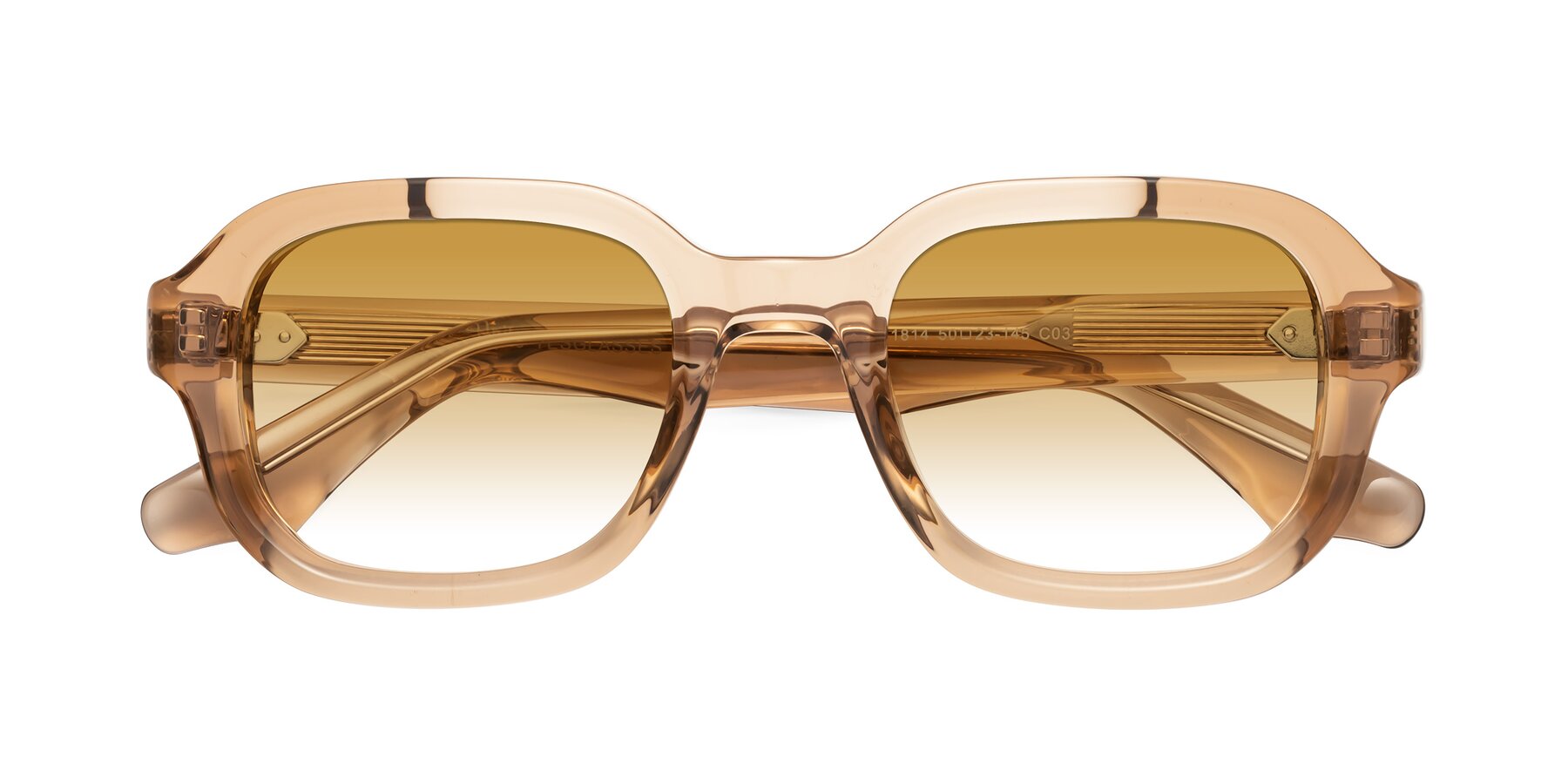 Folded Front of Unite in Amber with Champagne Gradient Lenses