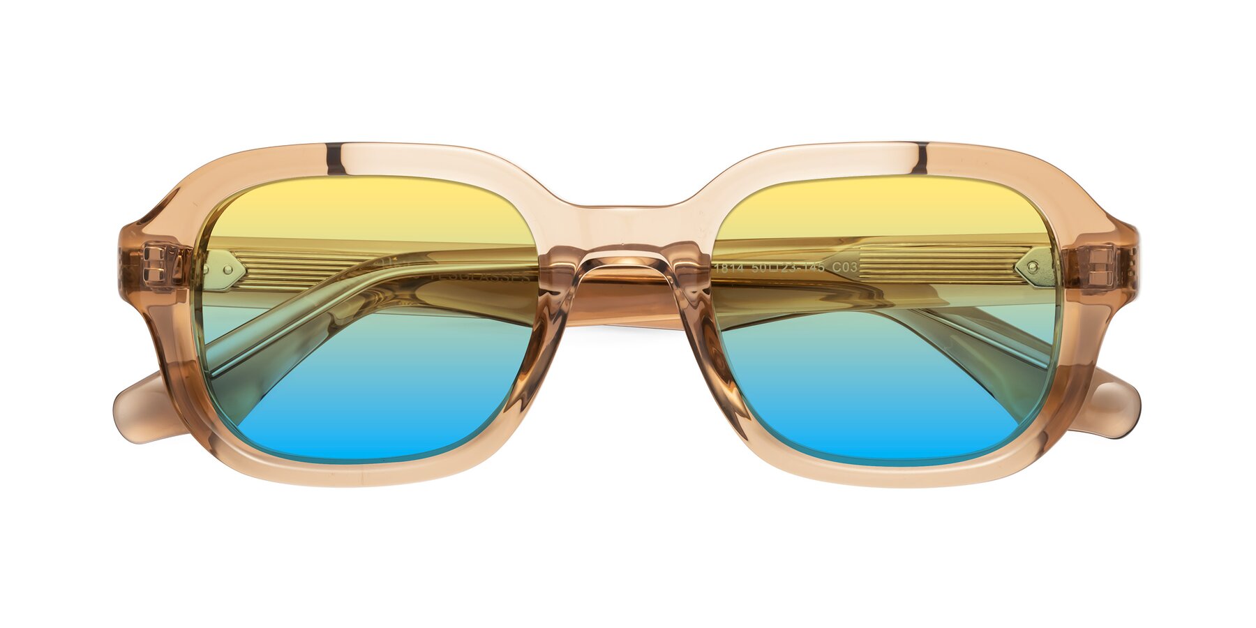 Folded Front of Unite in Amber with Yellow / Blue Gradient Lenses