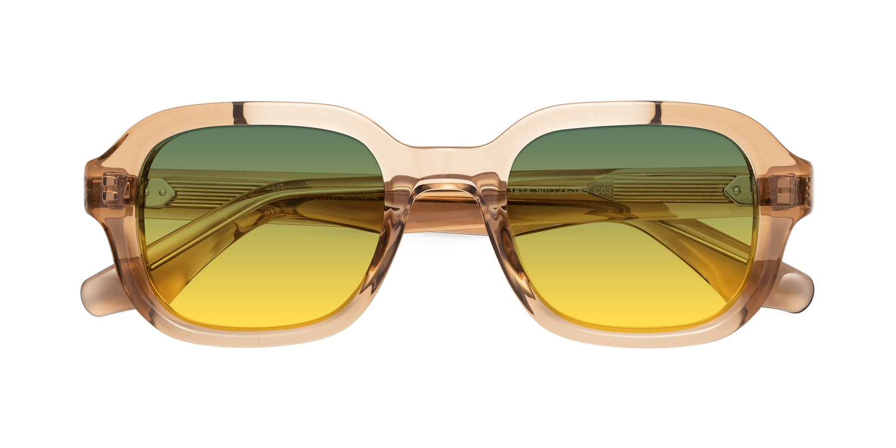 Folded Front of Unite in Amber with Green / Yellow Gradient Lenses