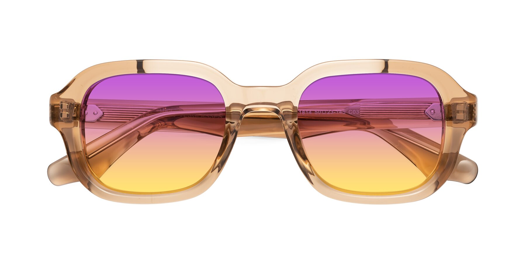 Folded Front of Unite in Amber with Purple / Yellow Gradient Lenses
