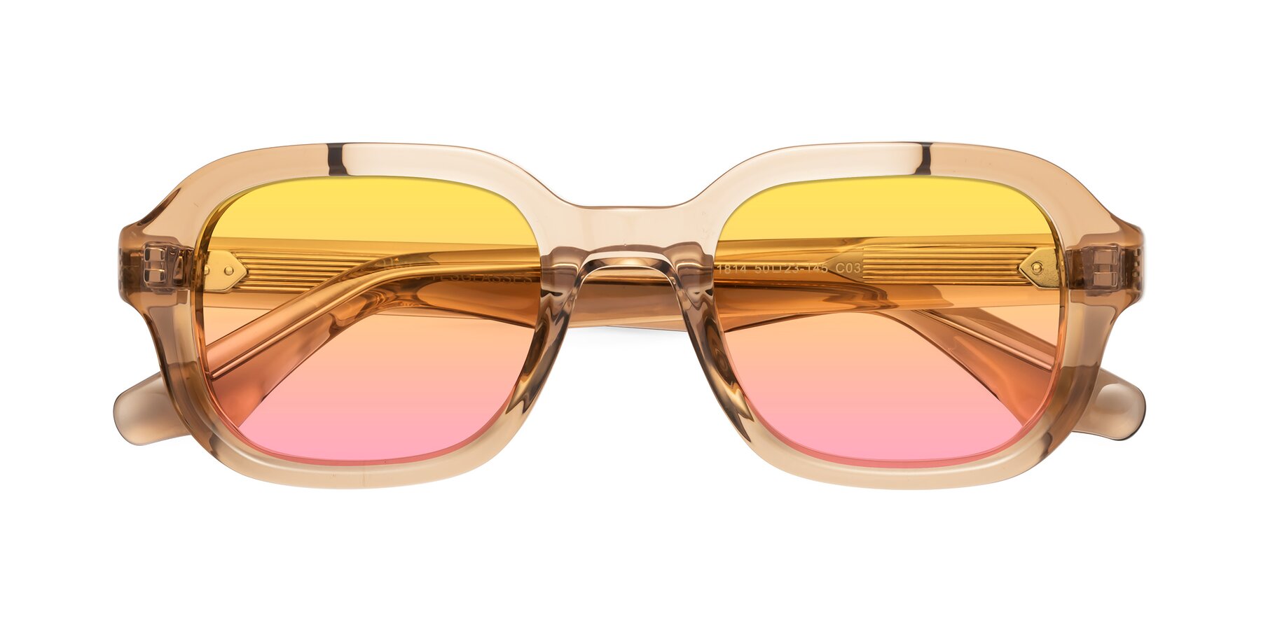 Folded Front of Unite in Amber with Yellow / Pink Gradient Lenses