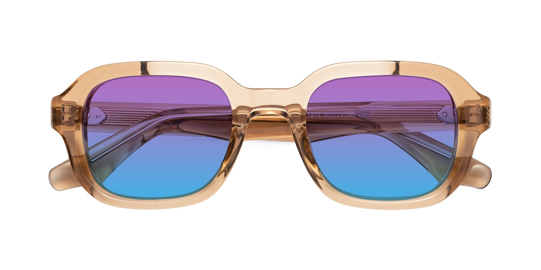 Folded Front of Unite in Amber with Purple / Blue Gradient Lenses